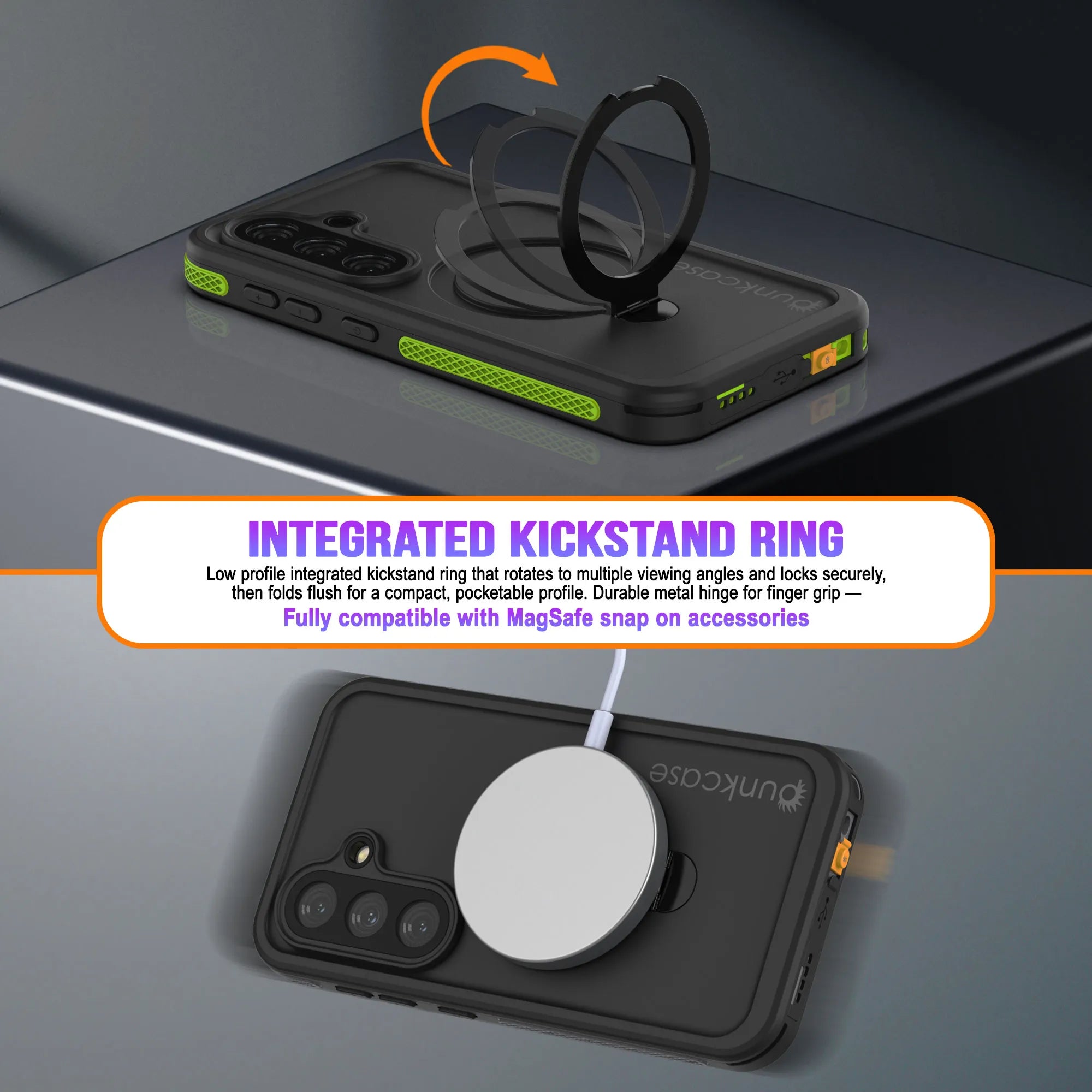 Galaxy S26 Plus Waterproof Case [Kickstud 2.0 Series] Protective IP68 Cover W/Screen Protector & Kickstand [Green]