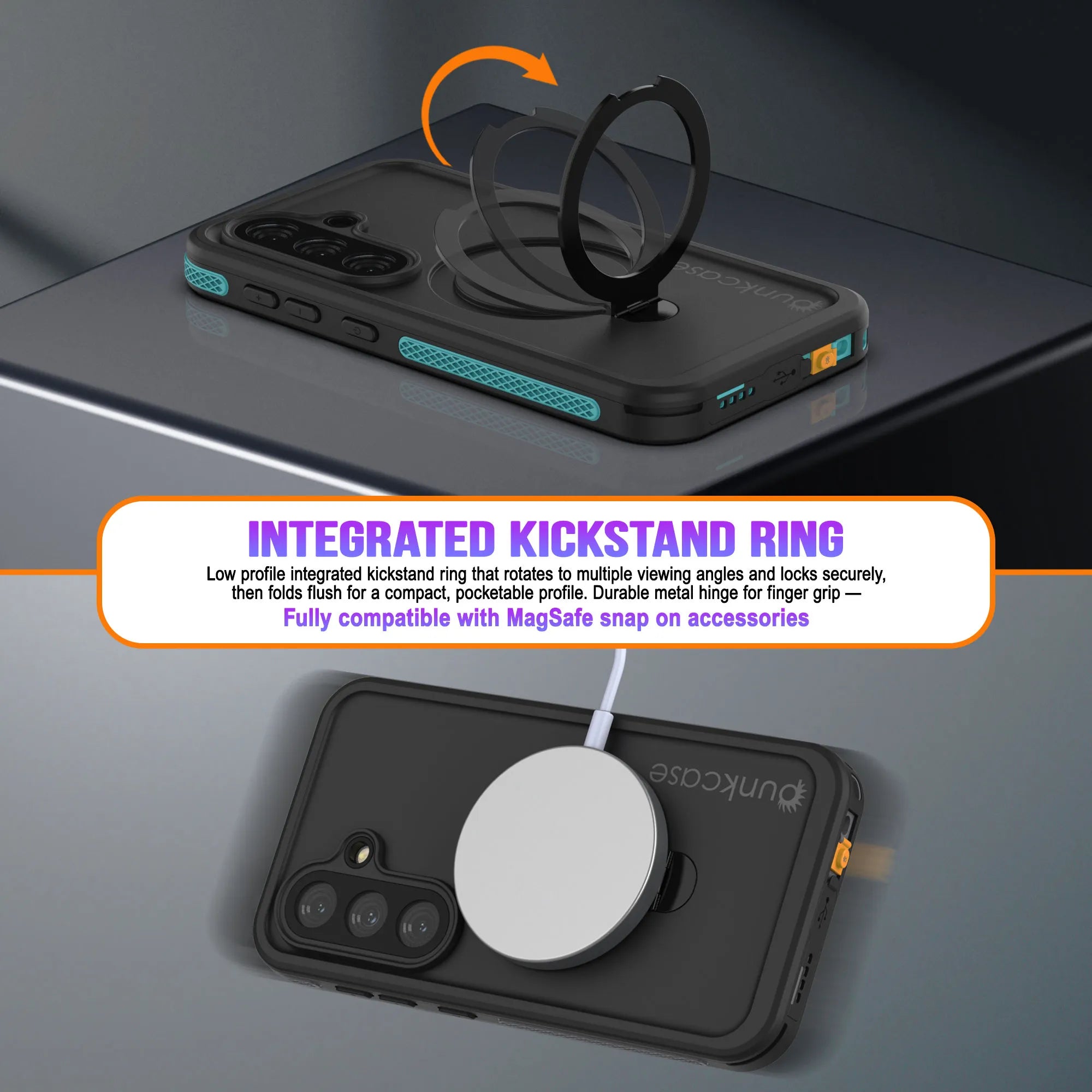 Galaxy S26 Waterproof Case [Kickstud 2.0 Series] Protective IP68 Cover W/Screen Protector & Kickstand [Teal]