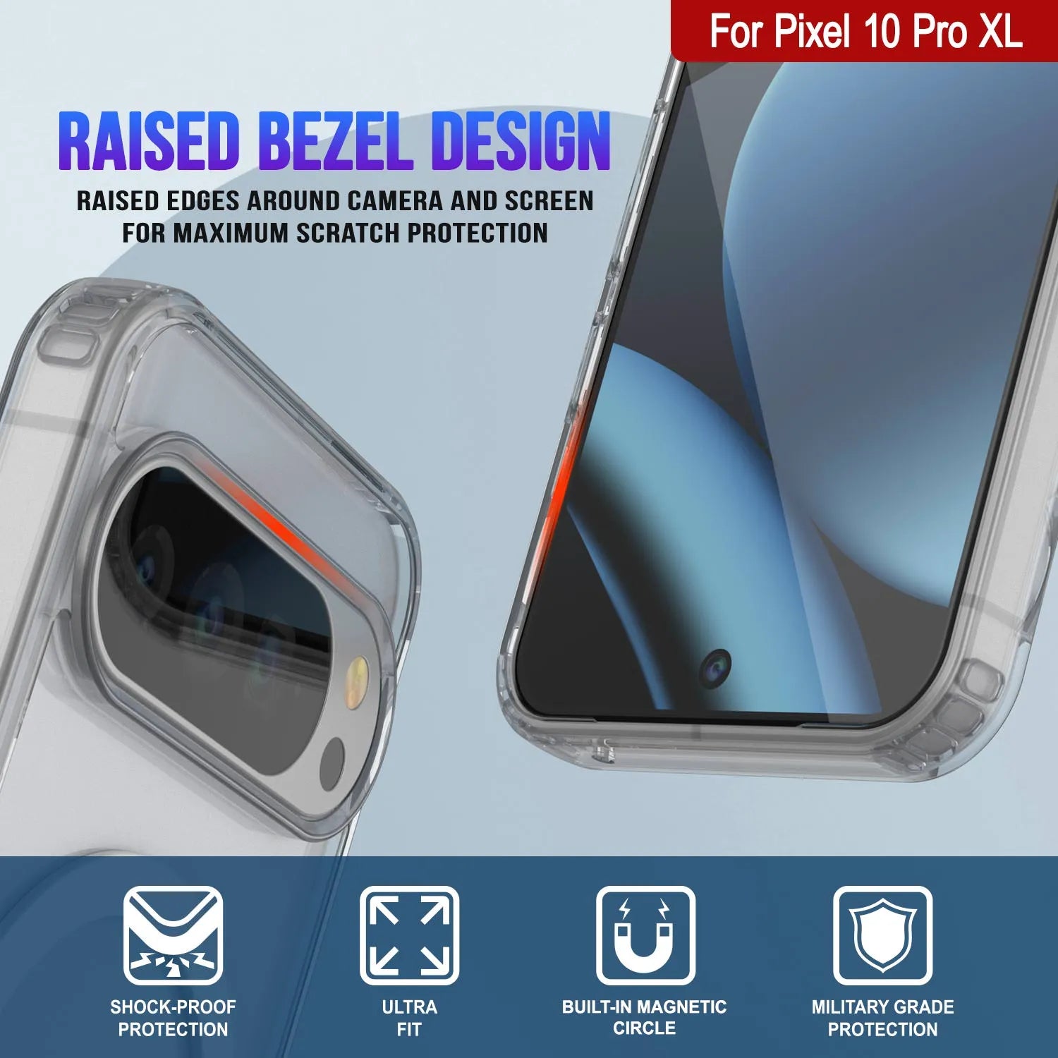 Google Pixel 10 Pro XL Lucid 3.0 Clear Protective Cover w/ Magnetic Wireless Charging