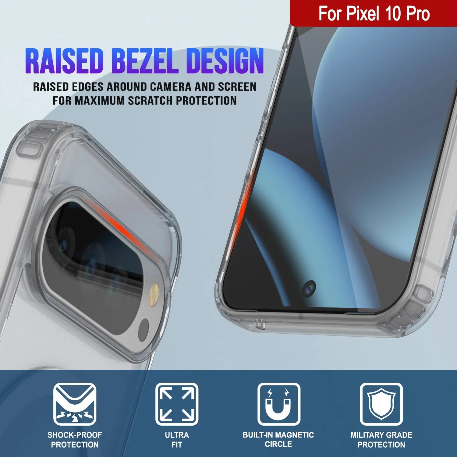 Google Pixel 10 Pro Lucid 3.0 Clear Protective Cover w/ Magnetic Wireless Charging