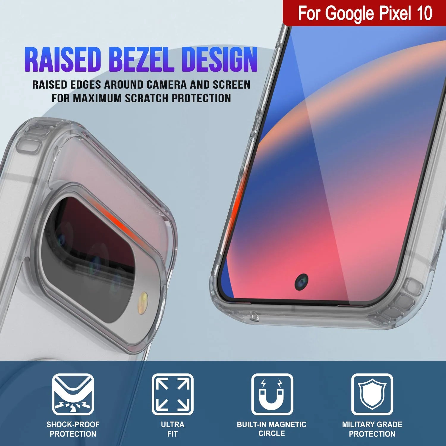 Google Pixel 10 Lucid 3.0 Clear Protective Cover w/ Magnetic Wireless Charging