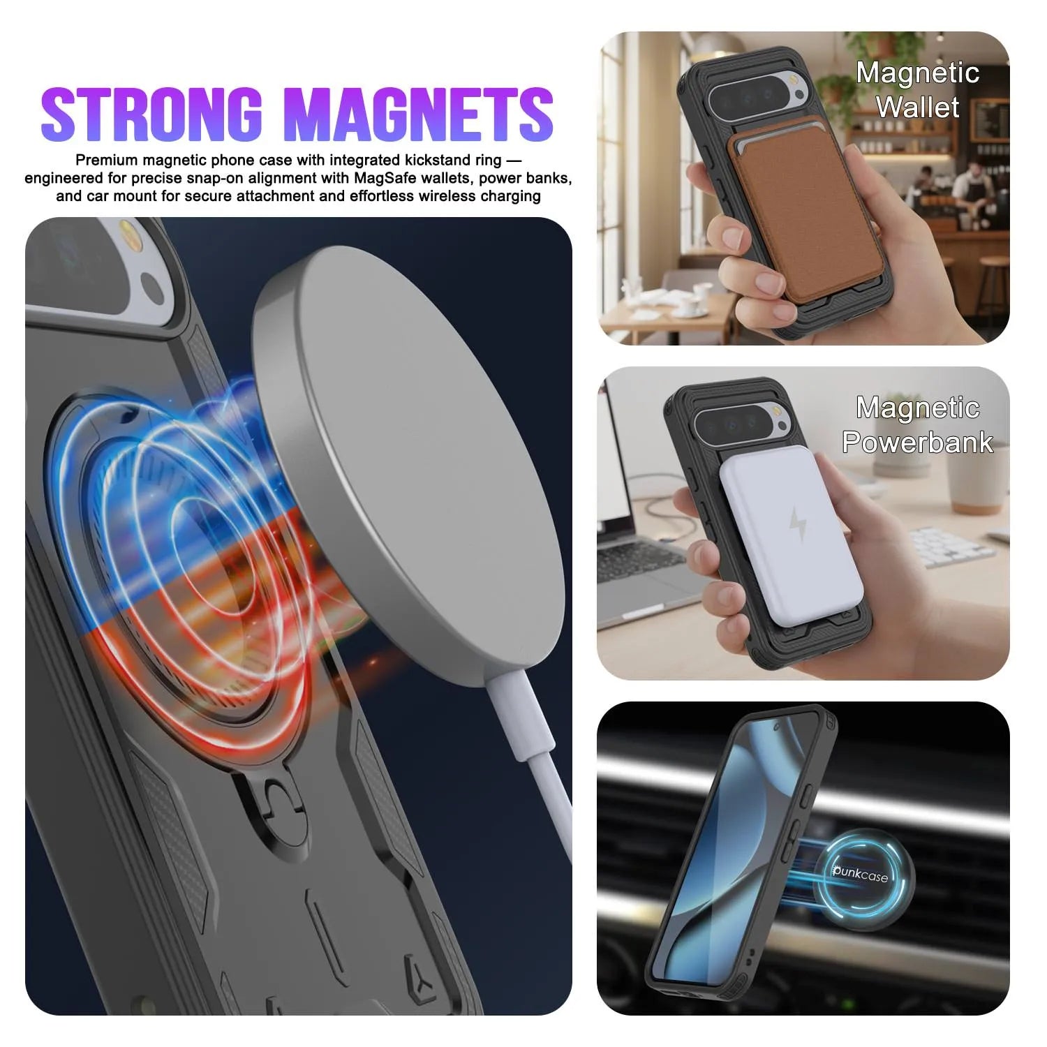 Google Pixel 10 Pro XL Case Magnetix 2.0 w/ Kickstand [Black]