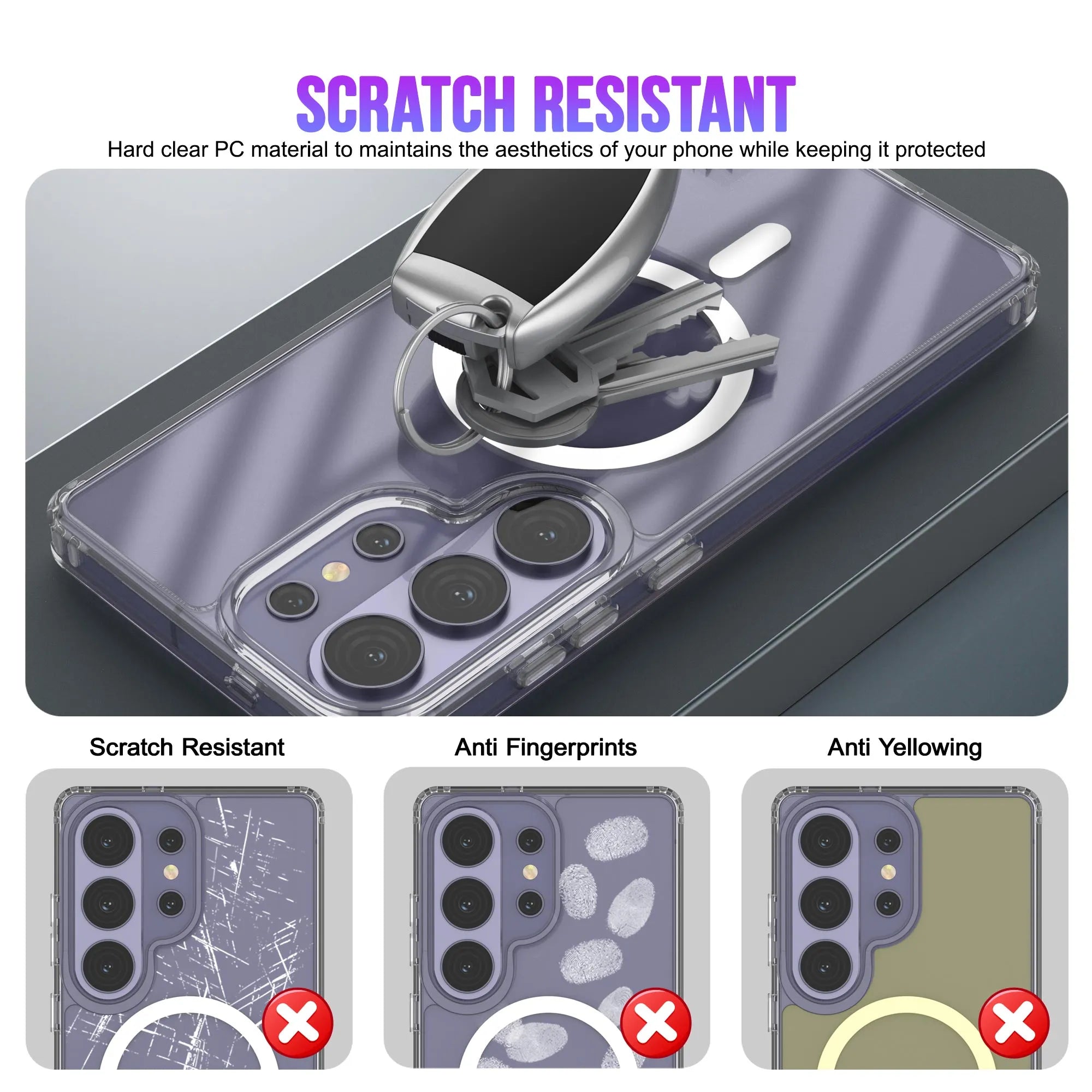 Galaxy S26 Ultra Magnetic Wireless Charging Case [Clear Acrylic Series] [Non-Slip] For Galaxy S26 Ultra [Clear]