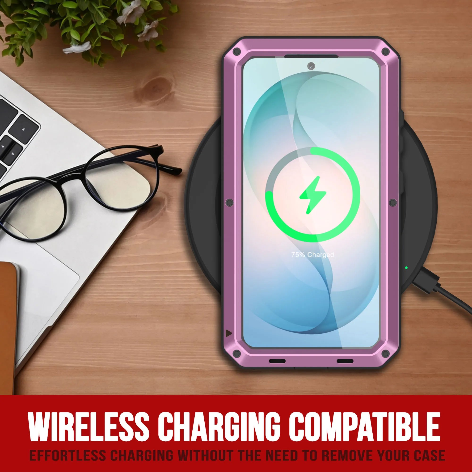 Galaxy S26 Plus Metal Case, Heavy Duty Military Grade Armor Cover [shock proof] Full Body Hard [Pink]