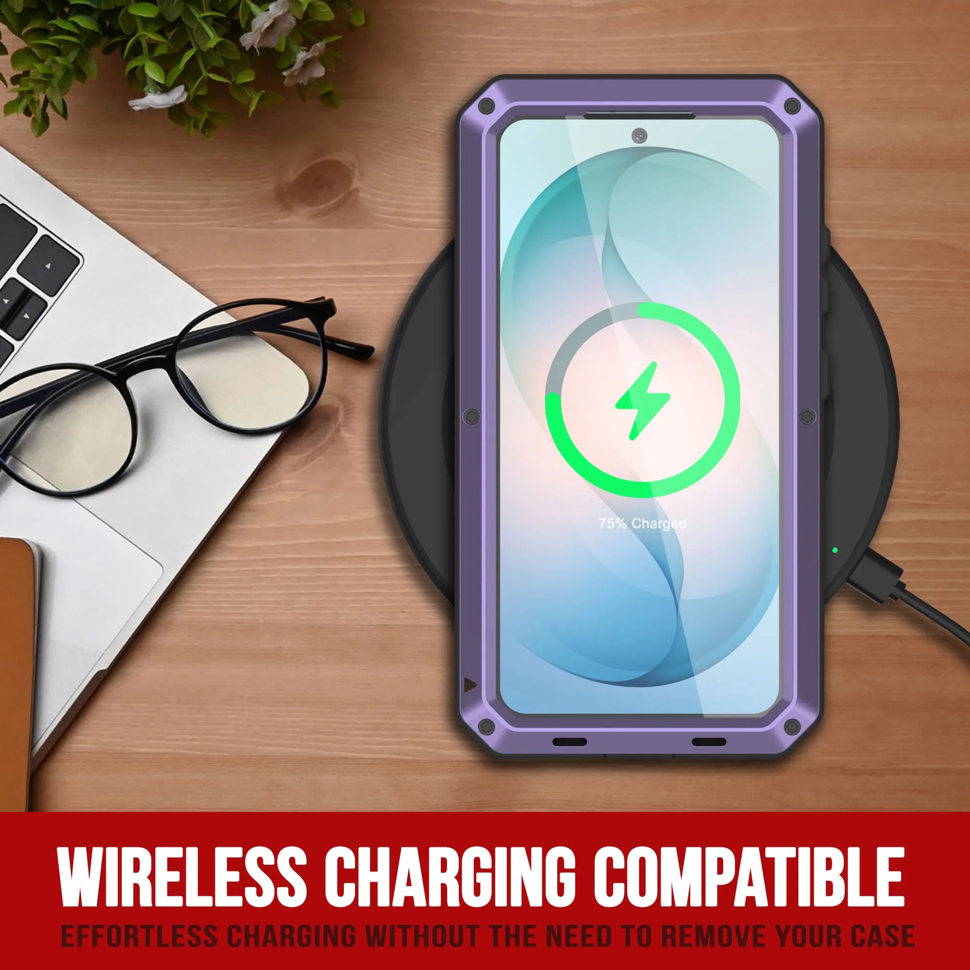 Galaxy S26 Plus Metal Case, Heavy Duty Military Grade Armor Cover [shock proof] Full Body Hard [Purple]