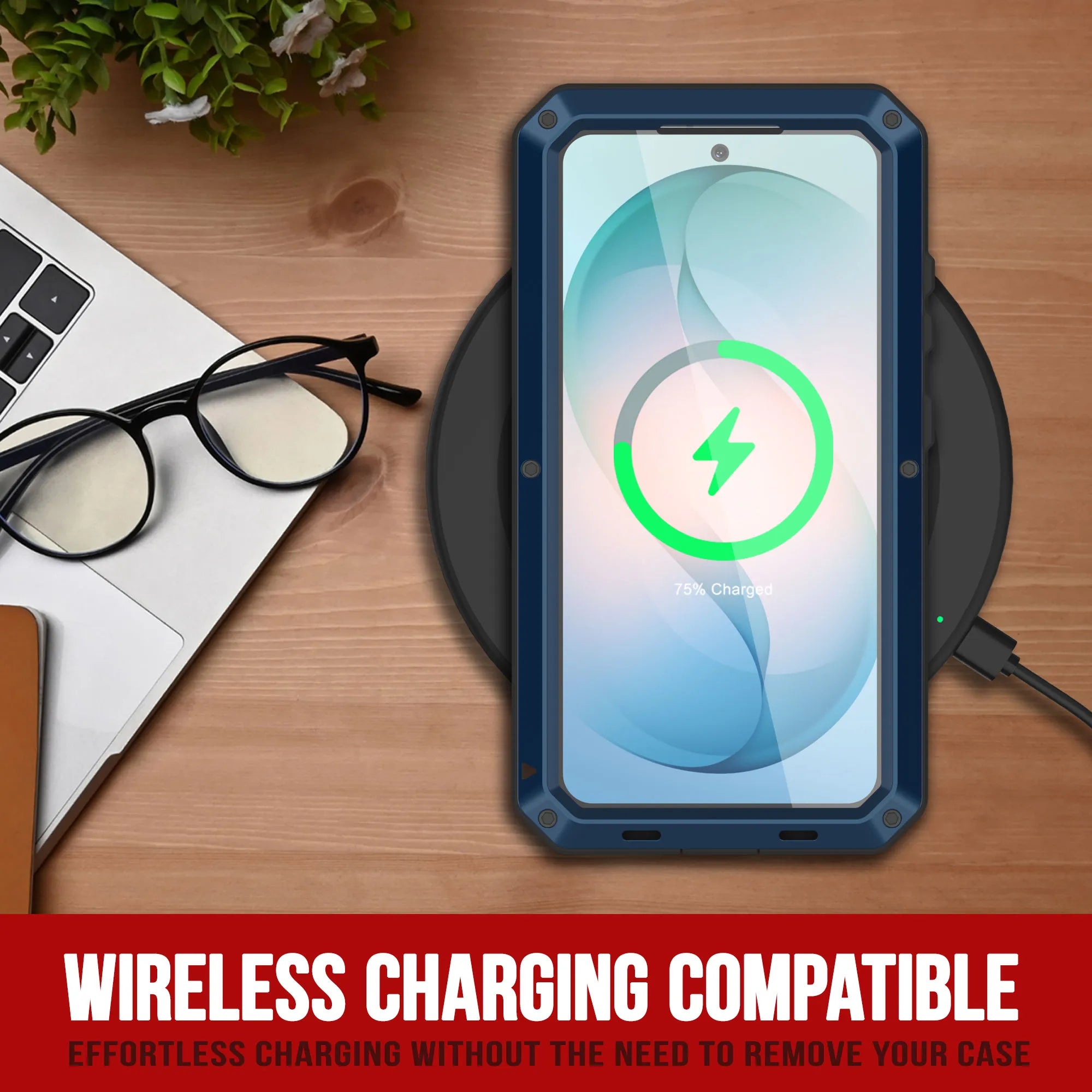 Galaxy S26 Plus Metal Case, Heavy Duty Military Grade Armor Cover [shock proof] Full Body Hard [Blue]