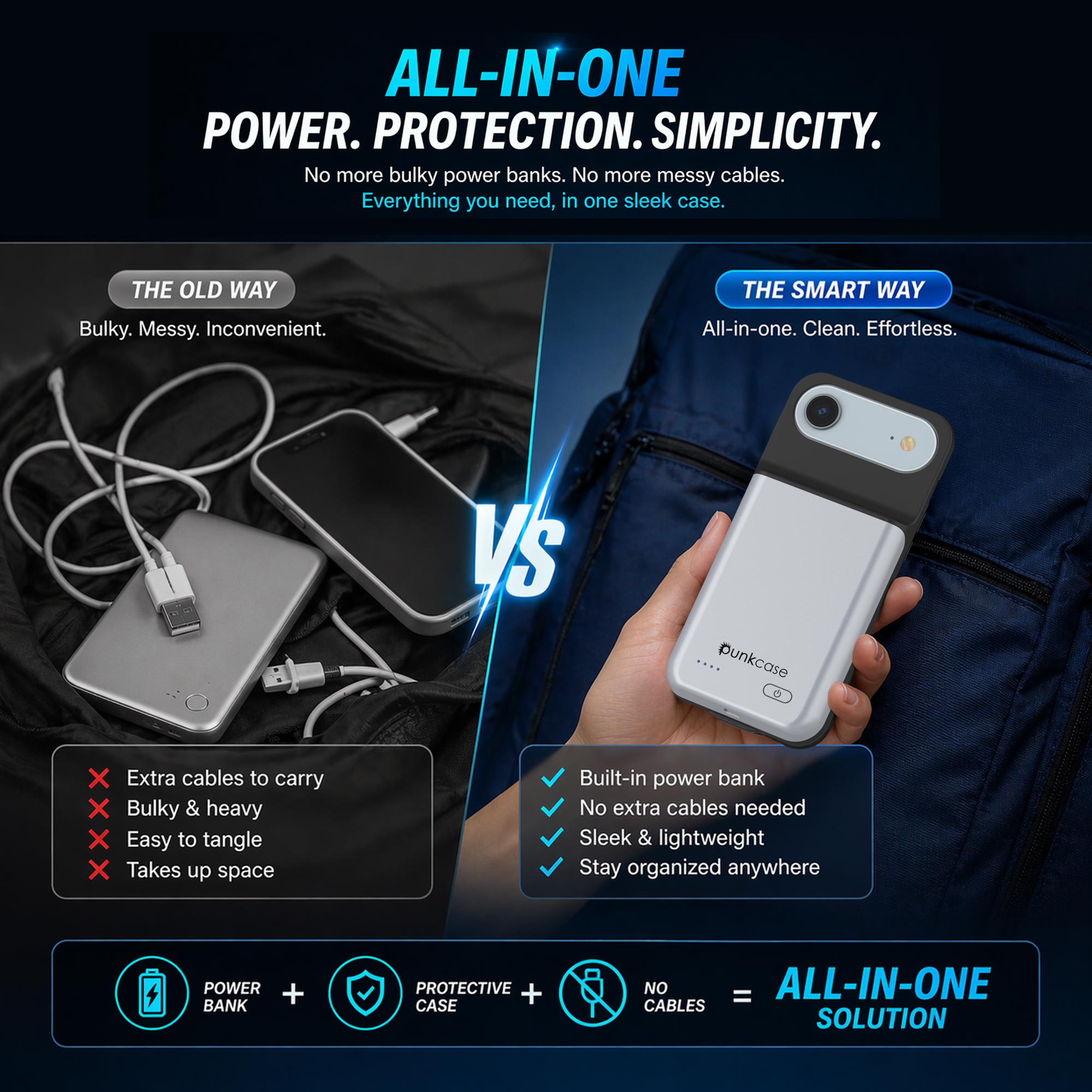 iPhone 17 Air Battery Case, PunkJuice 6000mah Fast Charging Case [White]