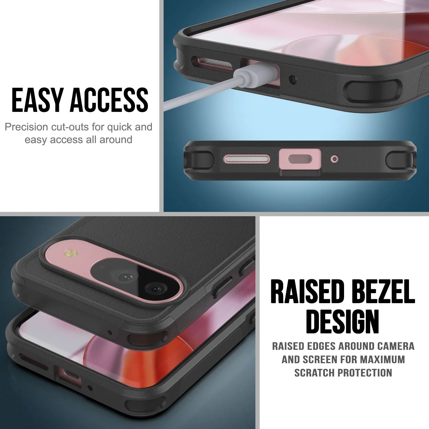 PunkCase Google Pixel 9 Case, [Spartan 2.0 Series] Clear Rugged Heavy Duty Cover W/Built in Screen Protector [Lilac]