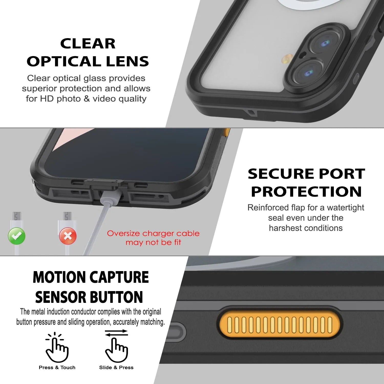 iPhone 17 Waterproof IP68 Case, Punkcase [Red] [StudStar Series] [Slim Fit]