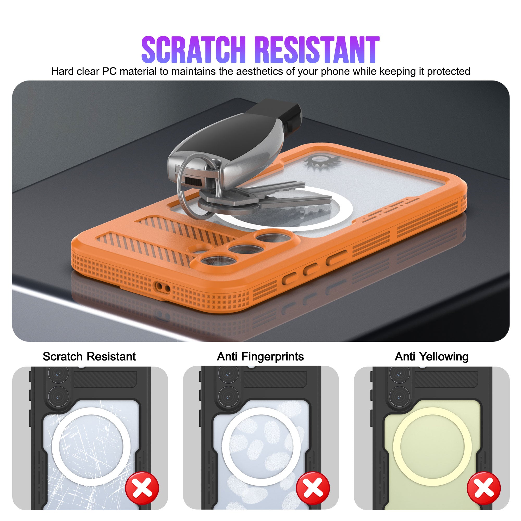 Galaxy S26+ Plus Waterproof Case [Alpine 2.0 Series] [Slim Fit] [IP68 Certified] [Shockproof] [Orange]