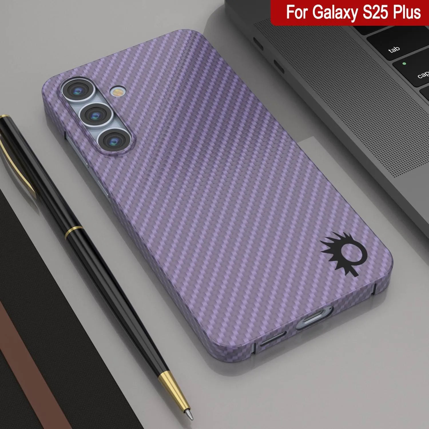Punkcase Galaxy S25 Plus Carbon Fiber Case [AramidShield Series] Ultra Slim & Light Kevlar [Lilac]