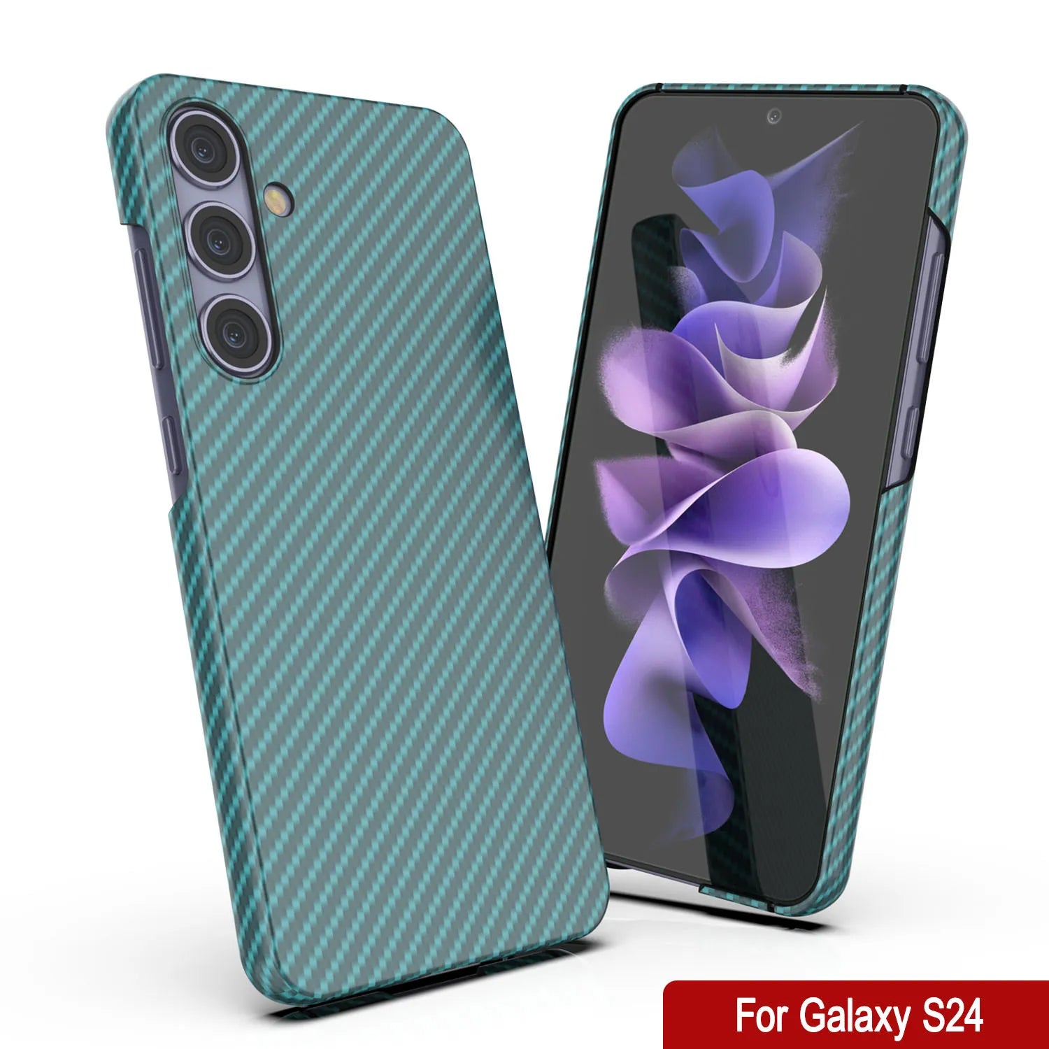 Galaxy S24 Case, Punkcase CarbonShield, Heavy Duty & Ultra Thin Cover [shockproof][non slip] [Teal]