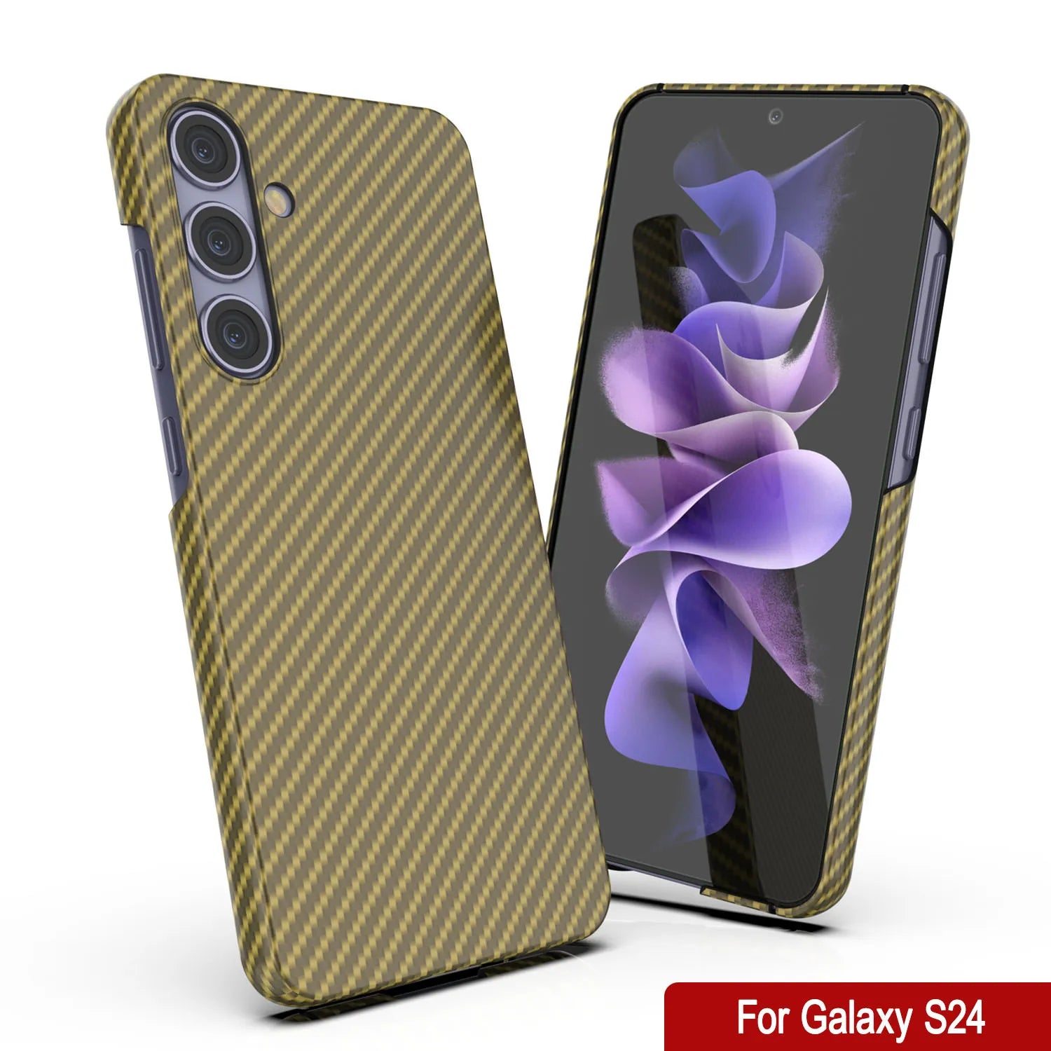 Galaxy S24 Case, Punkcase CarbonShield, Heavy Duty & Ultra Thin Cover [shockproof][non slip] [Yellow]