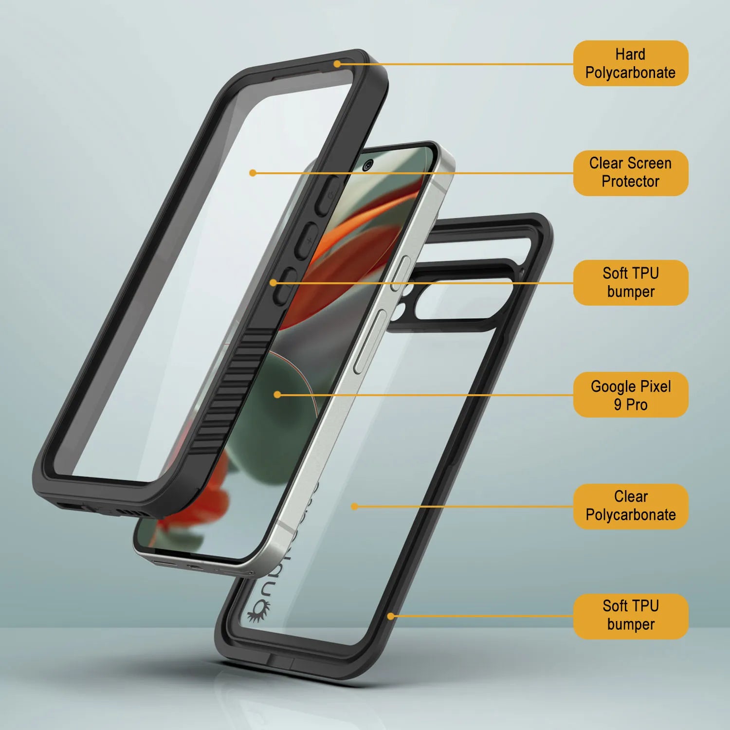 Google Pixel 9 Pro Waterproof Case, Punkcase [Extreme Series] Armor Cover W/ Built In Screen Protector [Black]