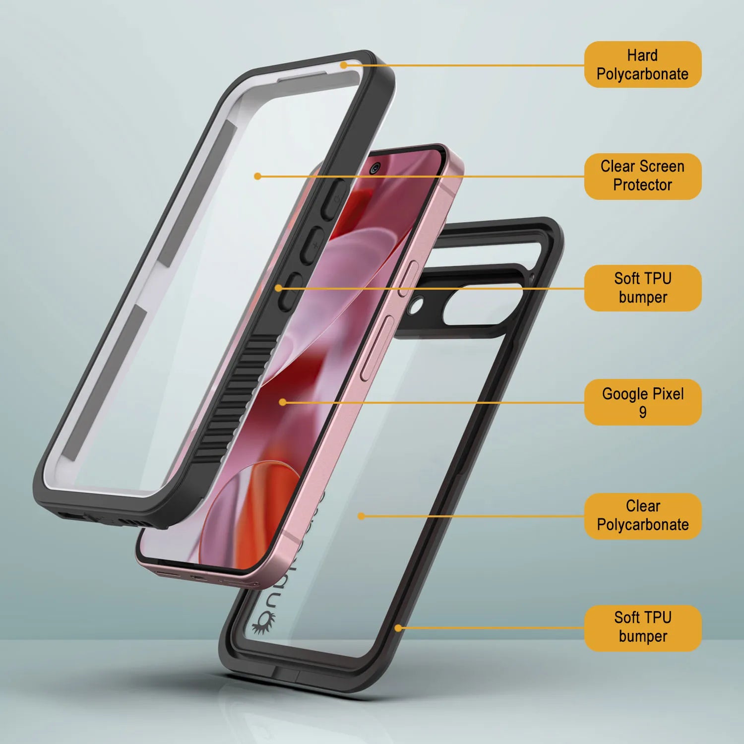 Google Pixel 9 Waterproof Case, Punkcase [Extreme Series] Armor Cover W/ Built In Screen Protector [White]