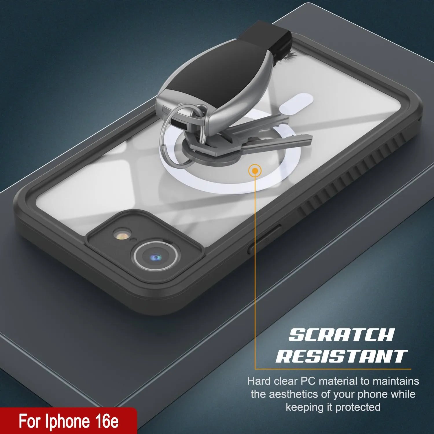 iPhone 16e  Waterproof Case, Punkcase [Extreme Mag Series] Armor Cover W/ Built In Screen Protector [Grey]
