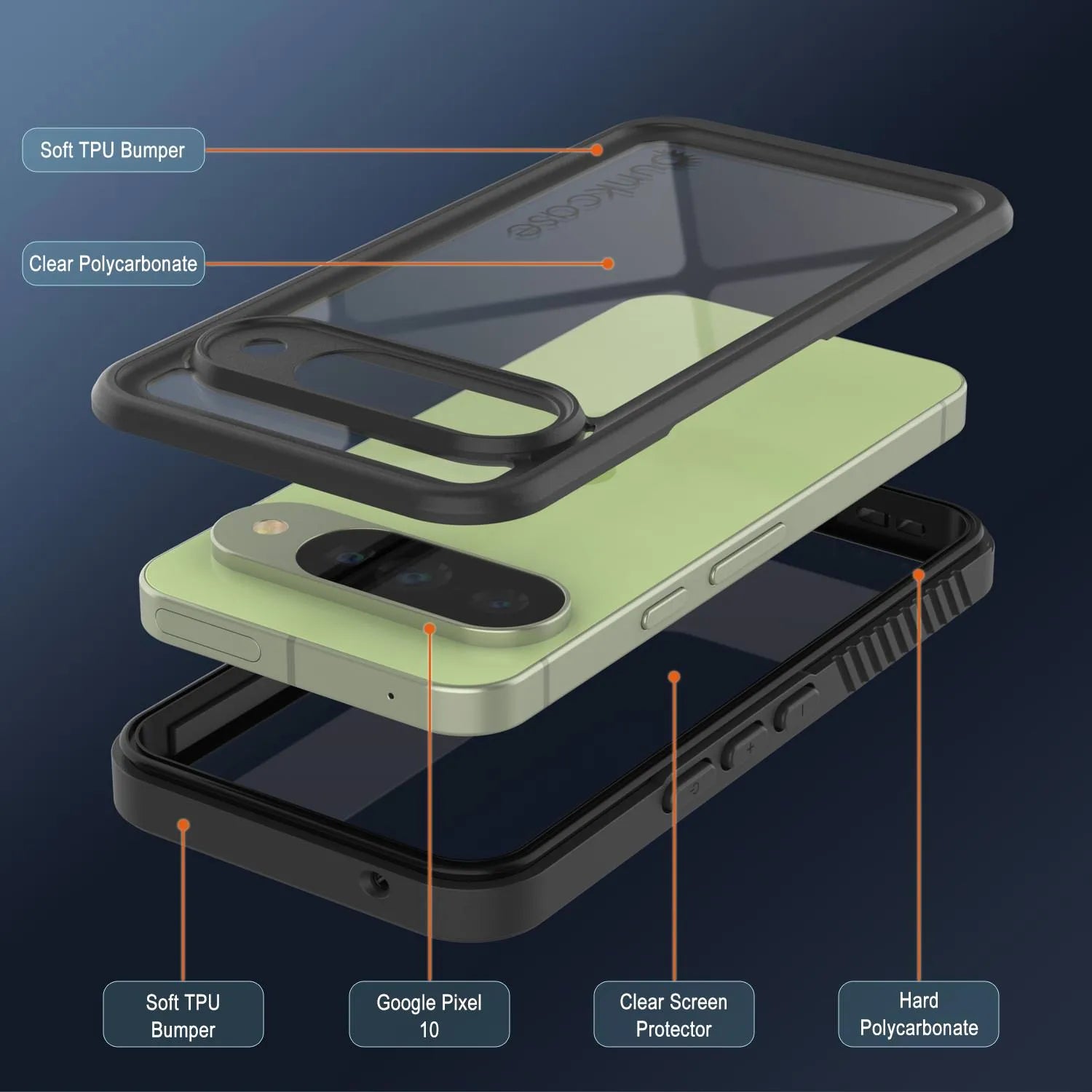 Google Pixel 10  Waterproof Case, Punkcase [Extreme Series] Armor Cover W/ Built In Screen Protector [Black]