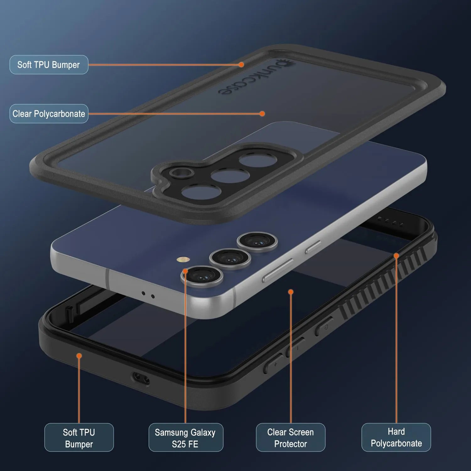 Galaxy S25 FE Water/ Shockproof [Extreme Series] With Screen Protector Case [Black]