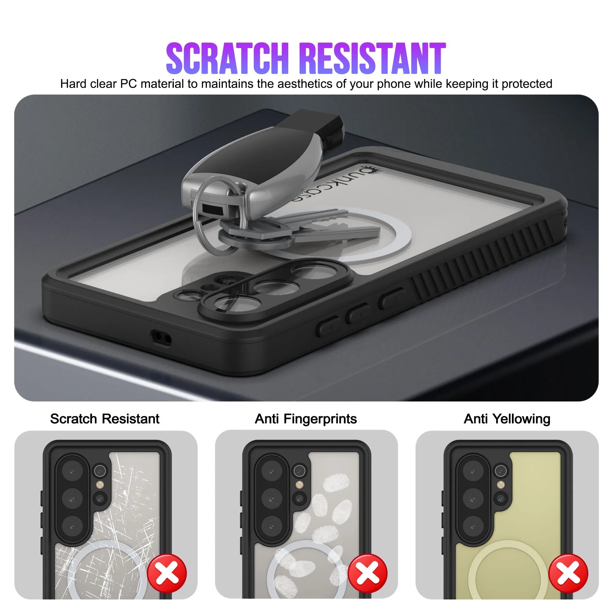 Galaxy S26 Ultra Waterproof Case, Punkcase [Extreme Mag Series] Armor Cover W/ Built In Screen Protector [White]