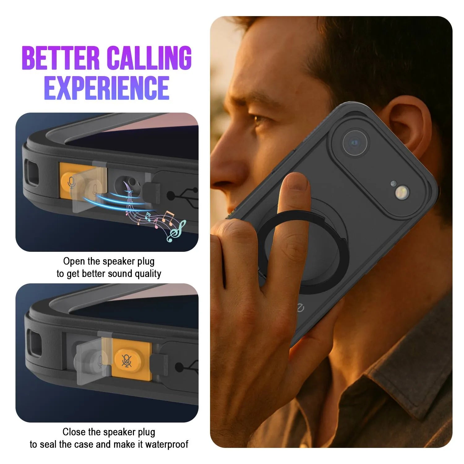 iPhone 17 Air Waterproof Case [Kickstud 2.0 Series] Protective IP68 Cover W/Screen Protector & Kickstand [Black]