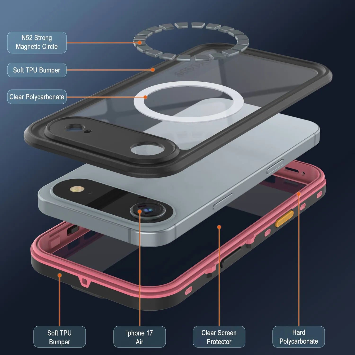 iPhone 17 Air Waterproof IP68 Case, Punkcase [Lilac] [StudStar Series] [Slim Fit] [Dirtproof]