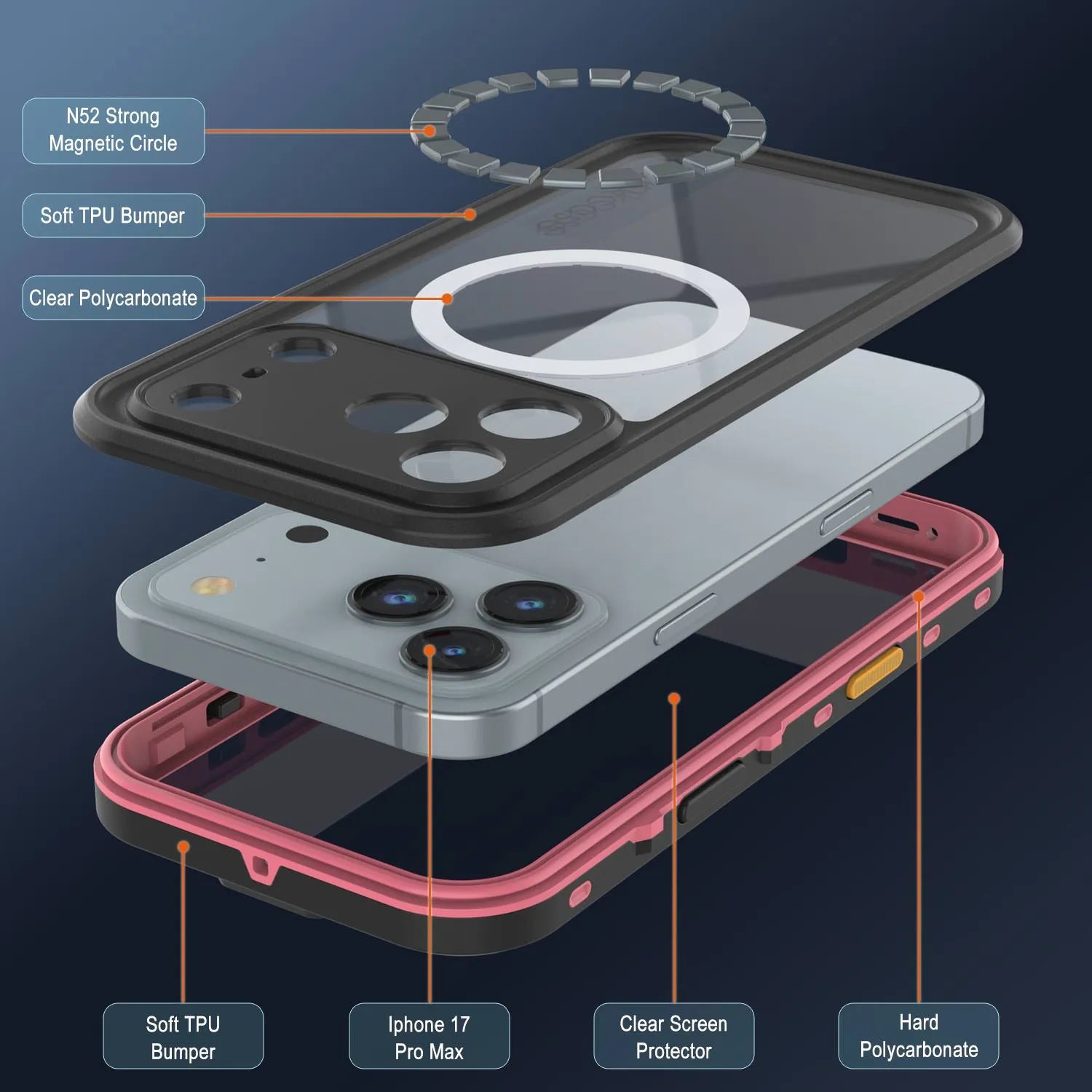 iPhone 17 Pro Max Waterproof IP68 Case, Punkcase [Lilac] [StudStar Series] [Slim Fit] [Dirtproof]