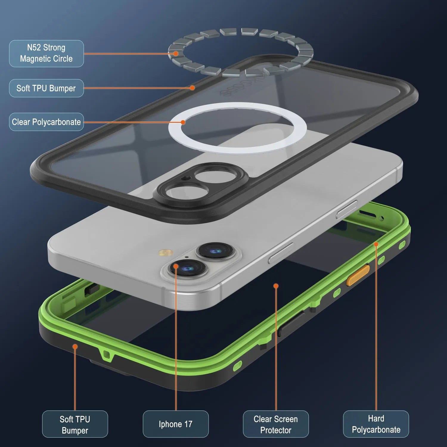 iPhone 17 Waterproof IP68 Case, Punkcase [Light green] [StudStar Series] [Slim Fit] [Dirtproof]