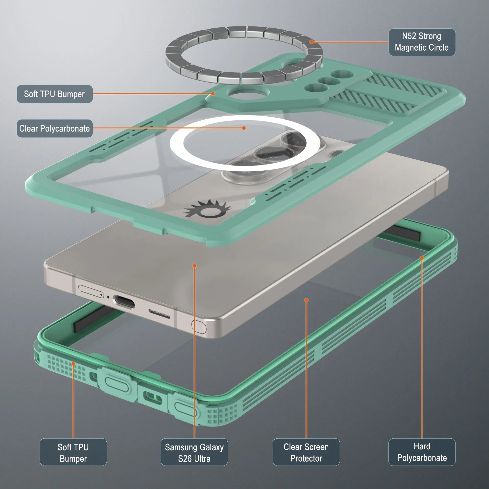Galaxy S26 Ultra Waterproof Case [Alpine 2.0 Series] [Slim Fit] [IP68 Certified] [Shockproof] [Teal]
