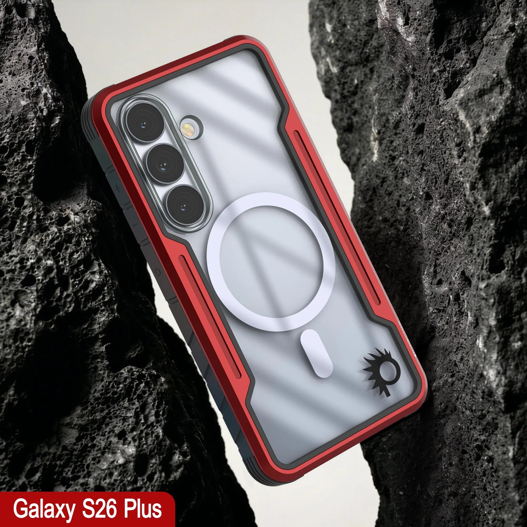 Punkcase S26+ Plus Armor Stealth Case Protective Military Grade Multilayer Cover [Red]