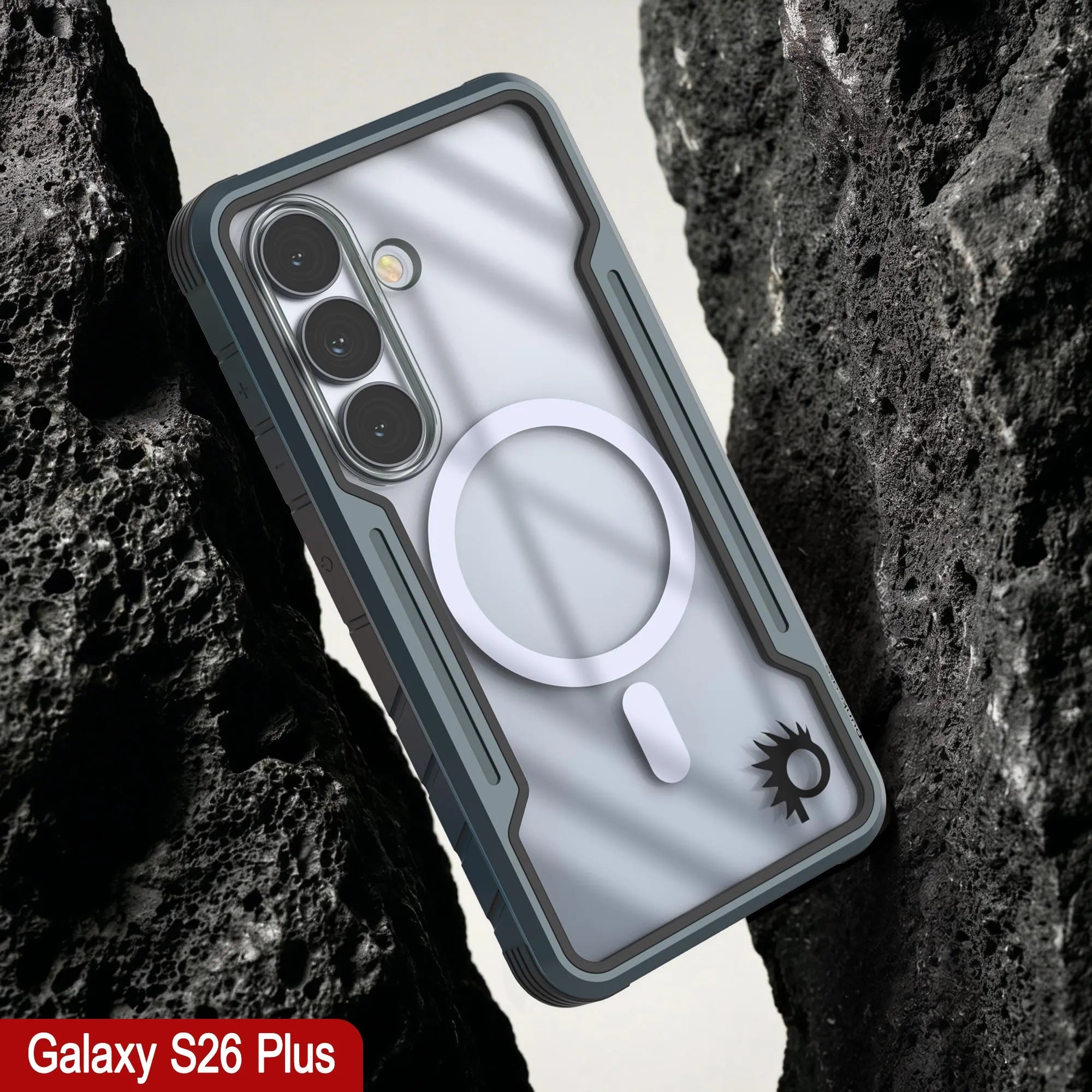 Punkcase S26+ Plus Armor Stealth Case Protective Military Grade Multilayer Cover [Grey-Black]