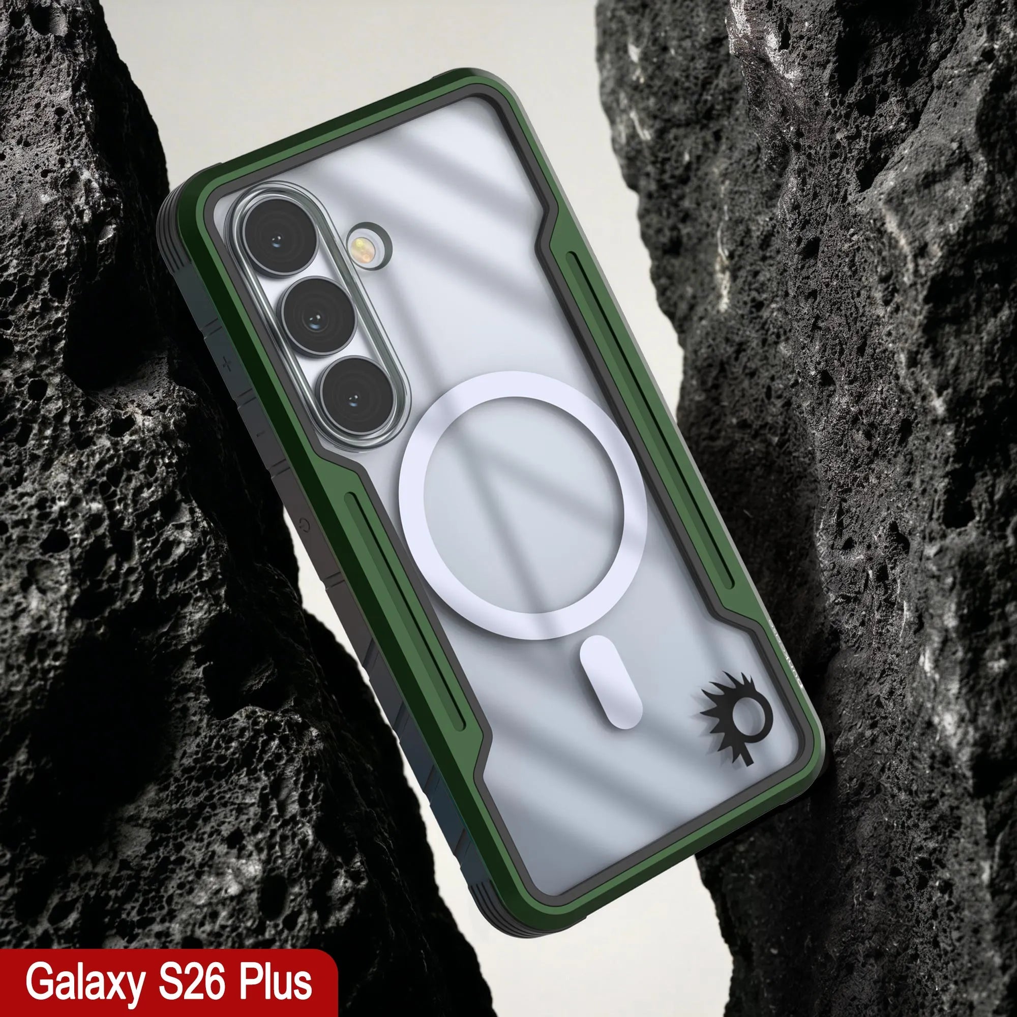 Punkcase S26+ Plus Armor Stealth Case Protective Military Grade Multilayer Cover [Dark Green]