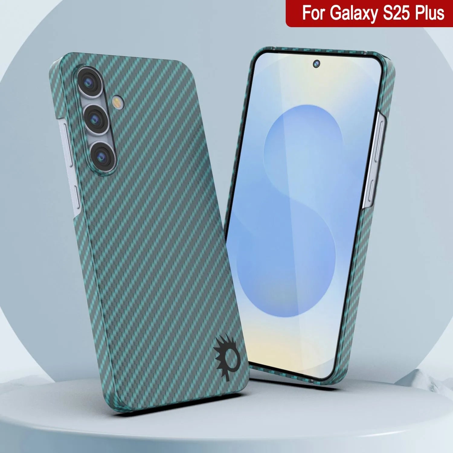 Punkcase Galaxy S25 Plus Carbon Fiber Case [AramidShield Series] Ultra Slim & Light Kevlar [Teal]