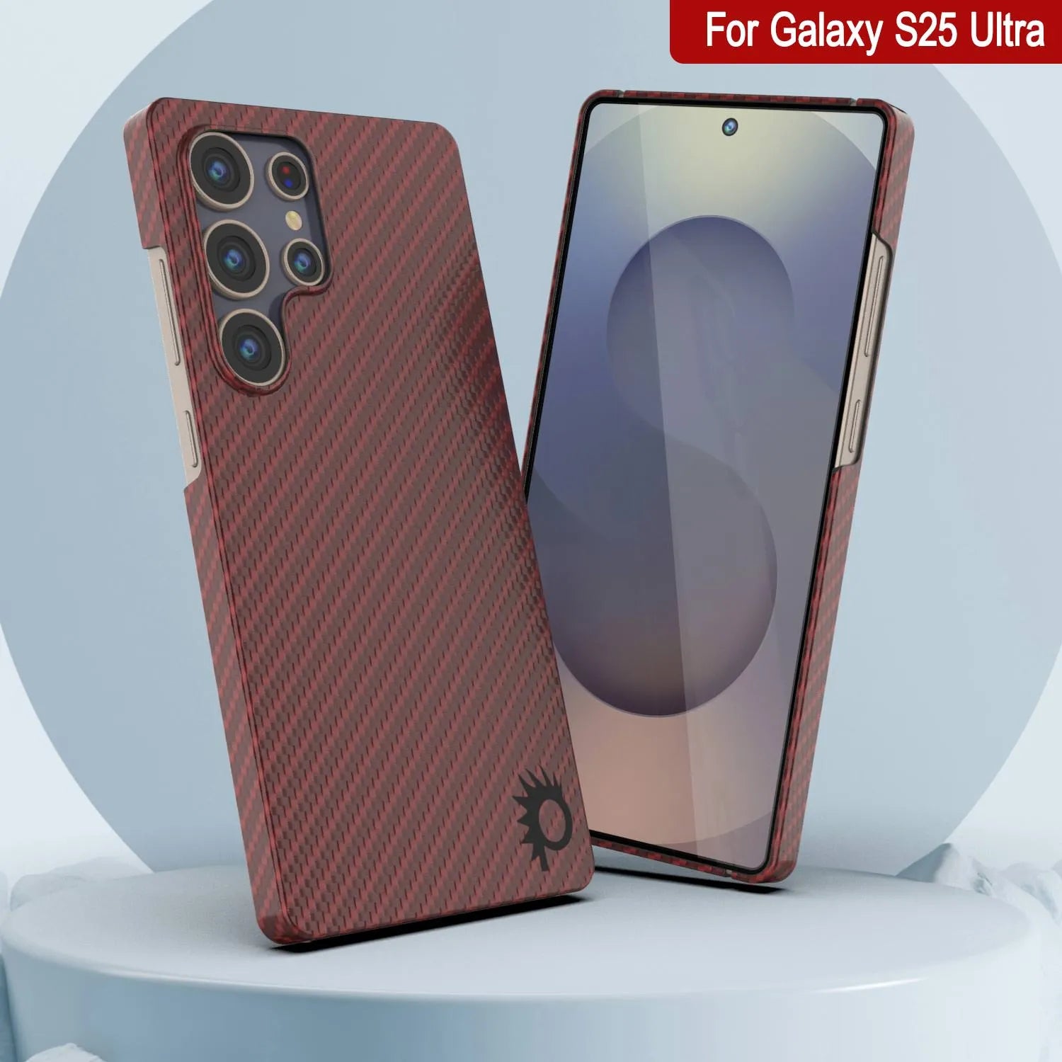 Punkcase Galaxy S25 Ultra Carbon Fiber Case [AramidShield Series] Ultra Slim & Light Kevlar [Red]