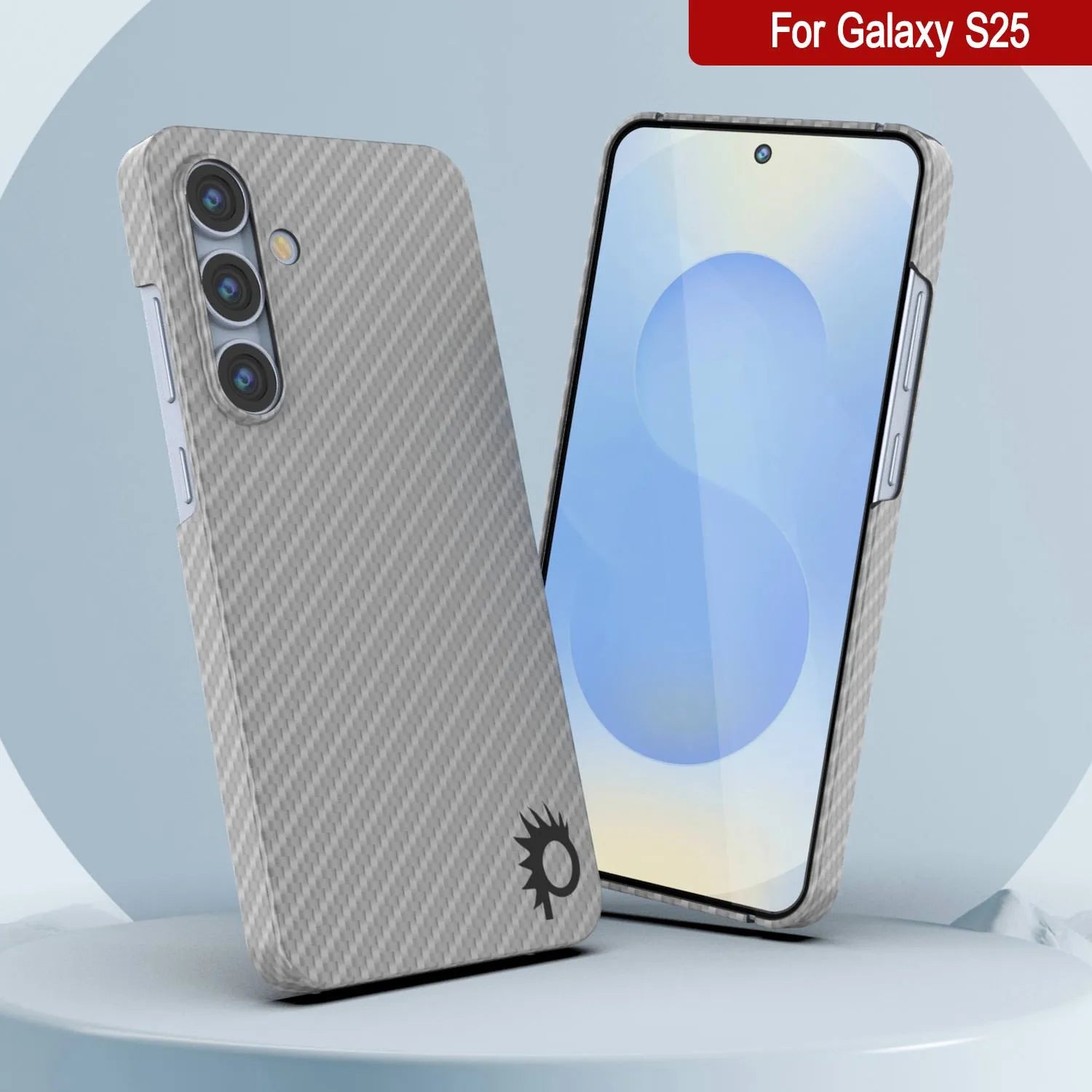 Punkcase Galaxy S25 Carbon Fiber Case [AramidShield Series] Ultra Slim & Light Kevlar [White]
