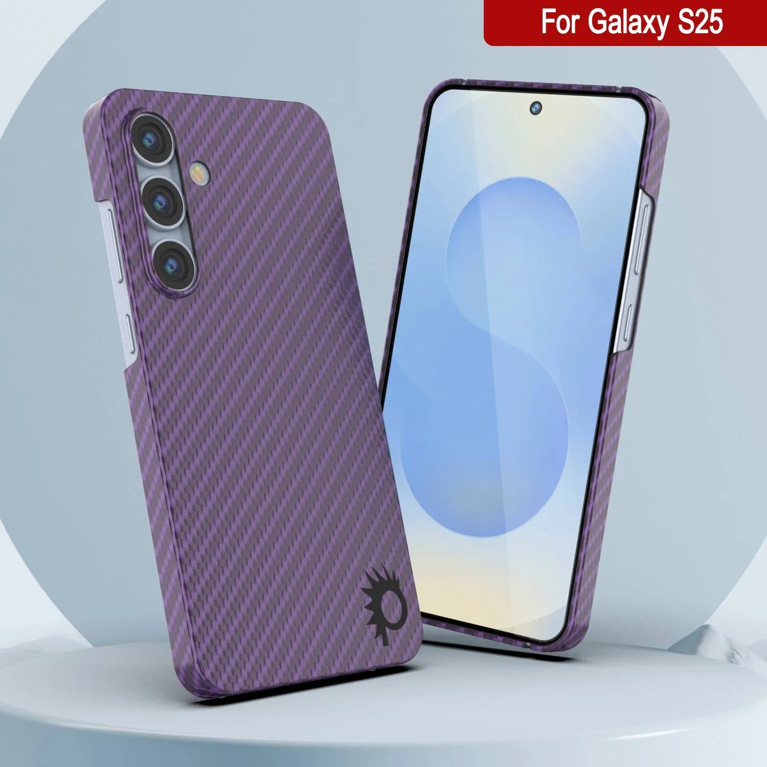 Punkcase Galaxy S25 Carbon Fiber Case [AramidShield Series] Ultra Slim & Light Kevlar [Purple]