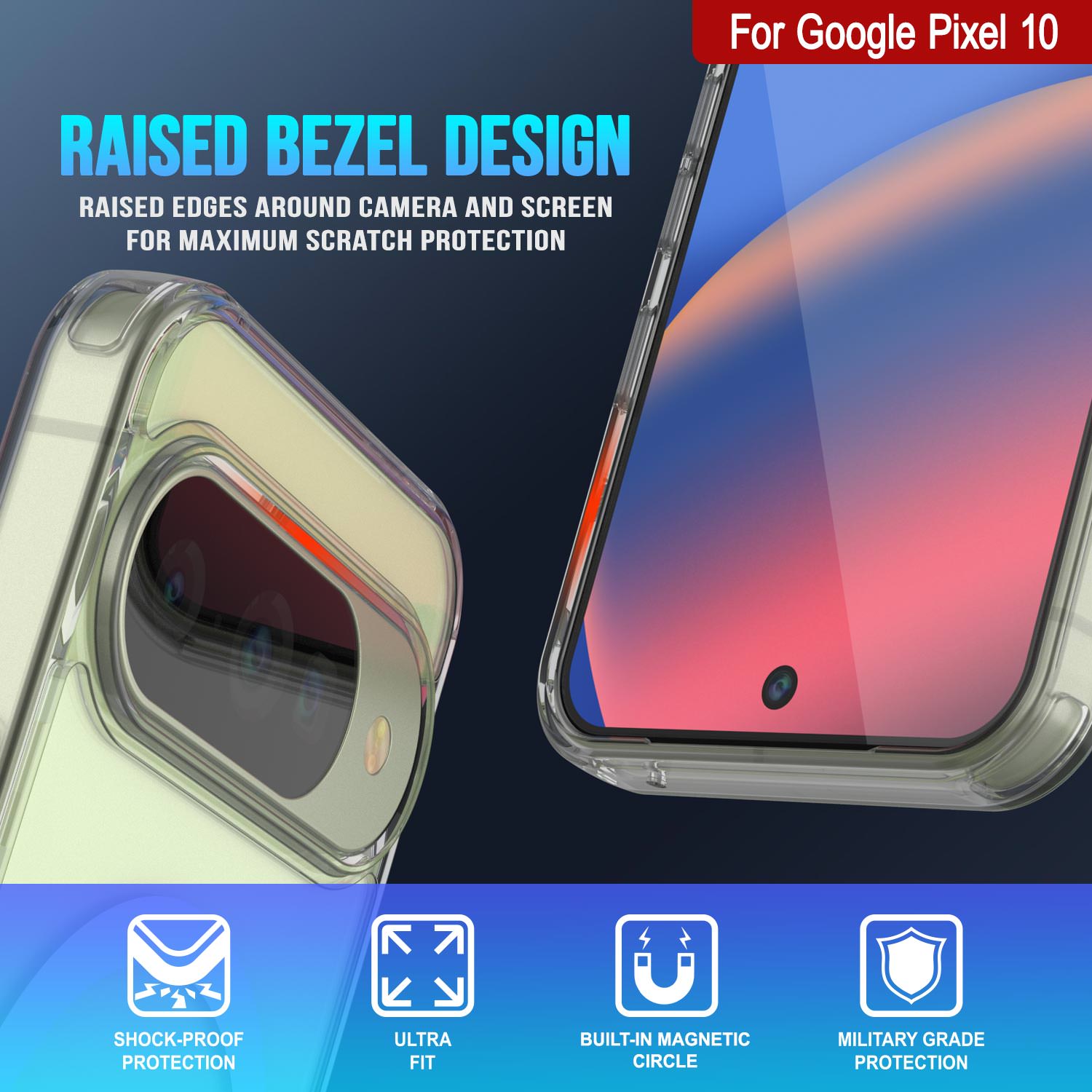 PunkCase for Google Pixel 10 [Crystal Kickstand Series] Magnetic Clear Case w/Kickstand