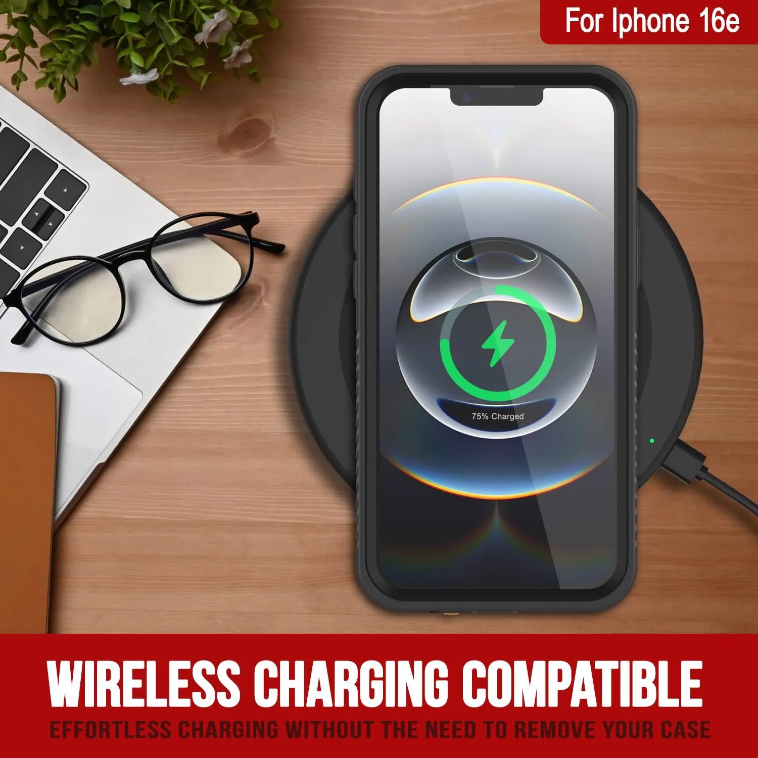 iPhone 16e Waterproof Case, Punkcase [Extreme Series] Armor Cover W/ Built In Screen Protector [Black]