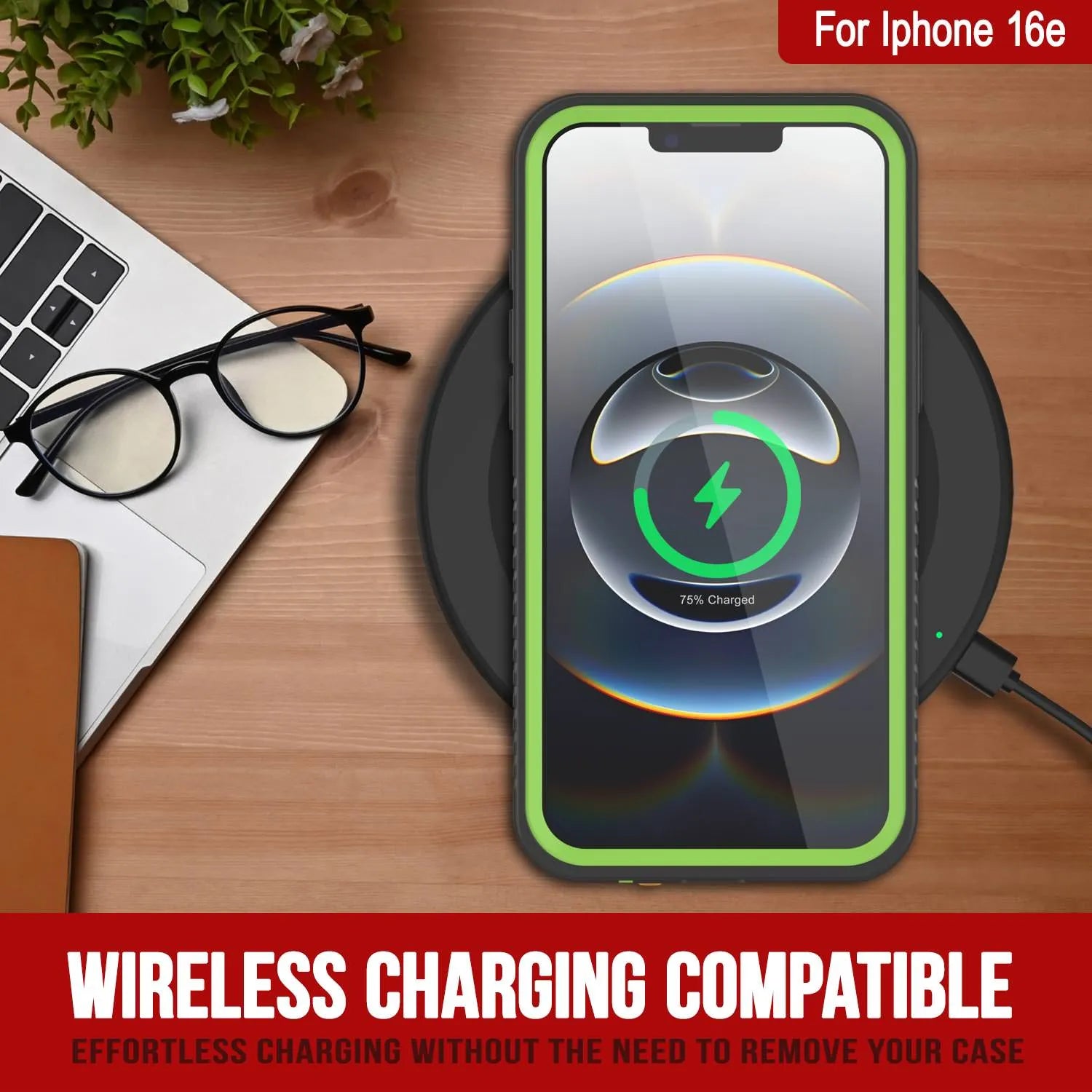 iPhone 16e Waterproof Case, Punkcase [Extreme Series] Armor Cover W/ Built In Screen Protector [Light Green]