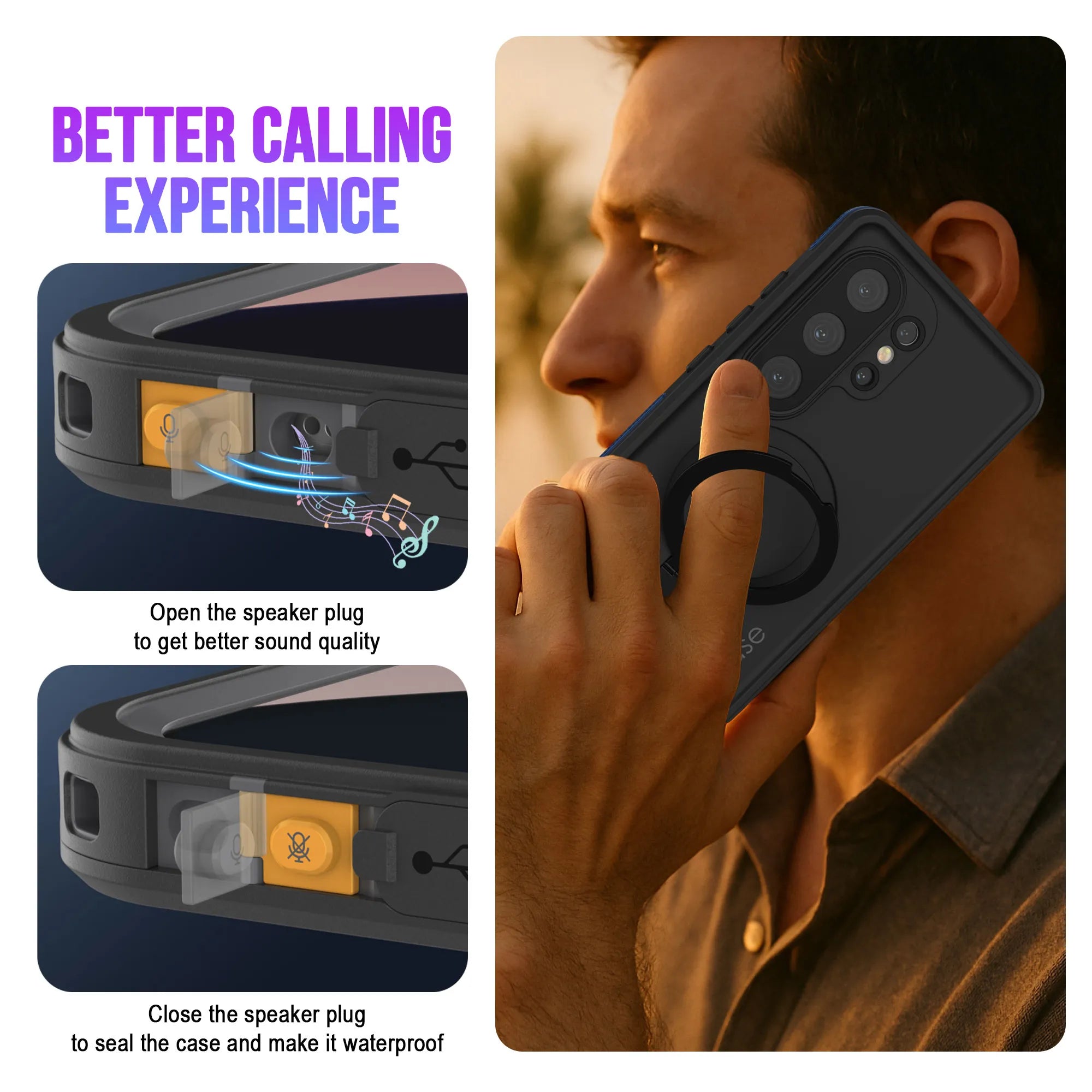Galaxy S26 Ultra Waterproof Case [Kickstud 2.0 Series] Protective IP68 Cover W/Screen Protector & Kickstand [Purple]