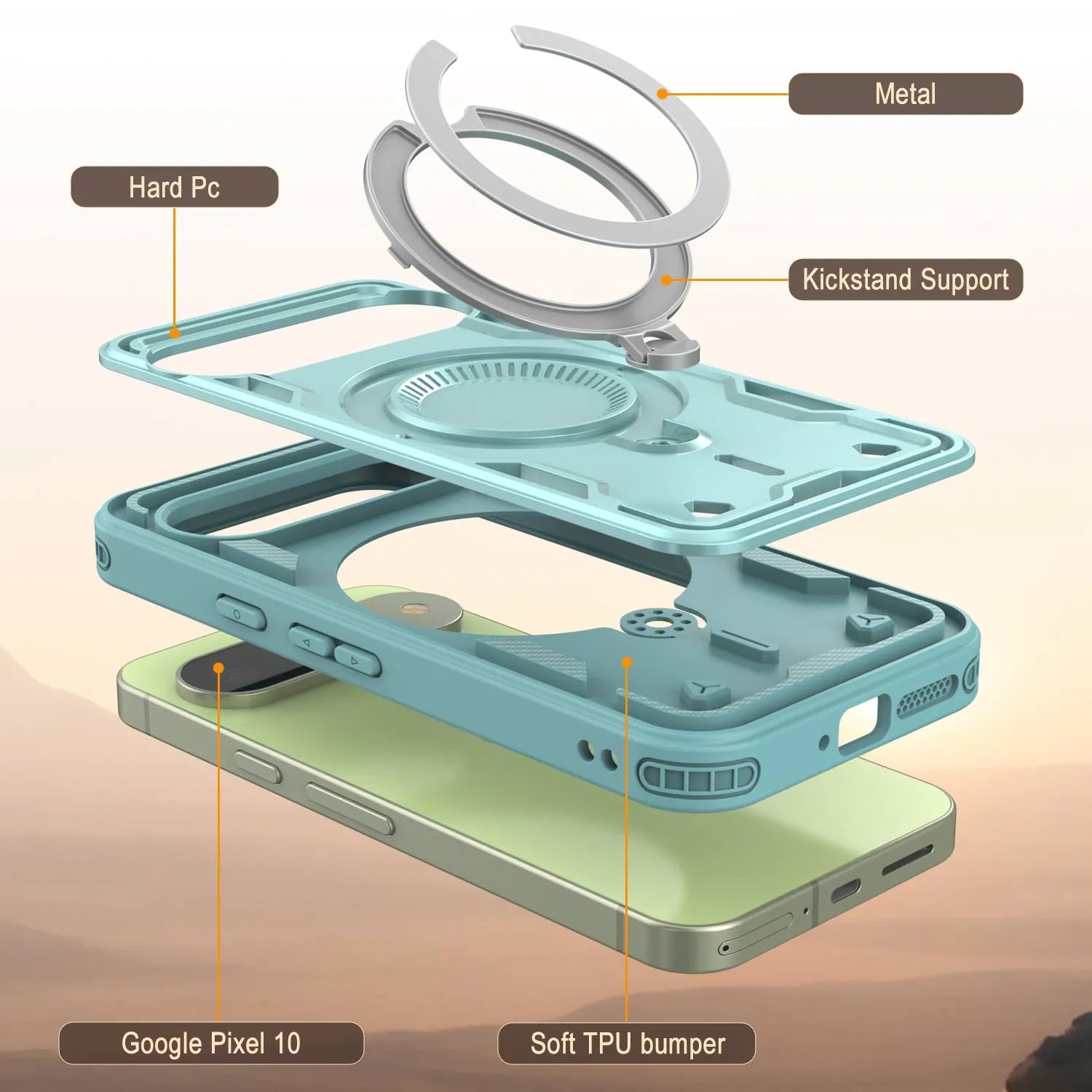 Google Pixel 10 Case Magnetix 2.0 w/ Kickstand [Teal]