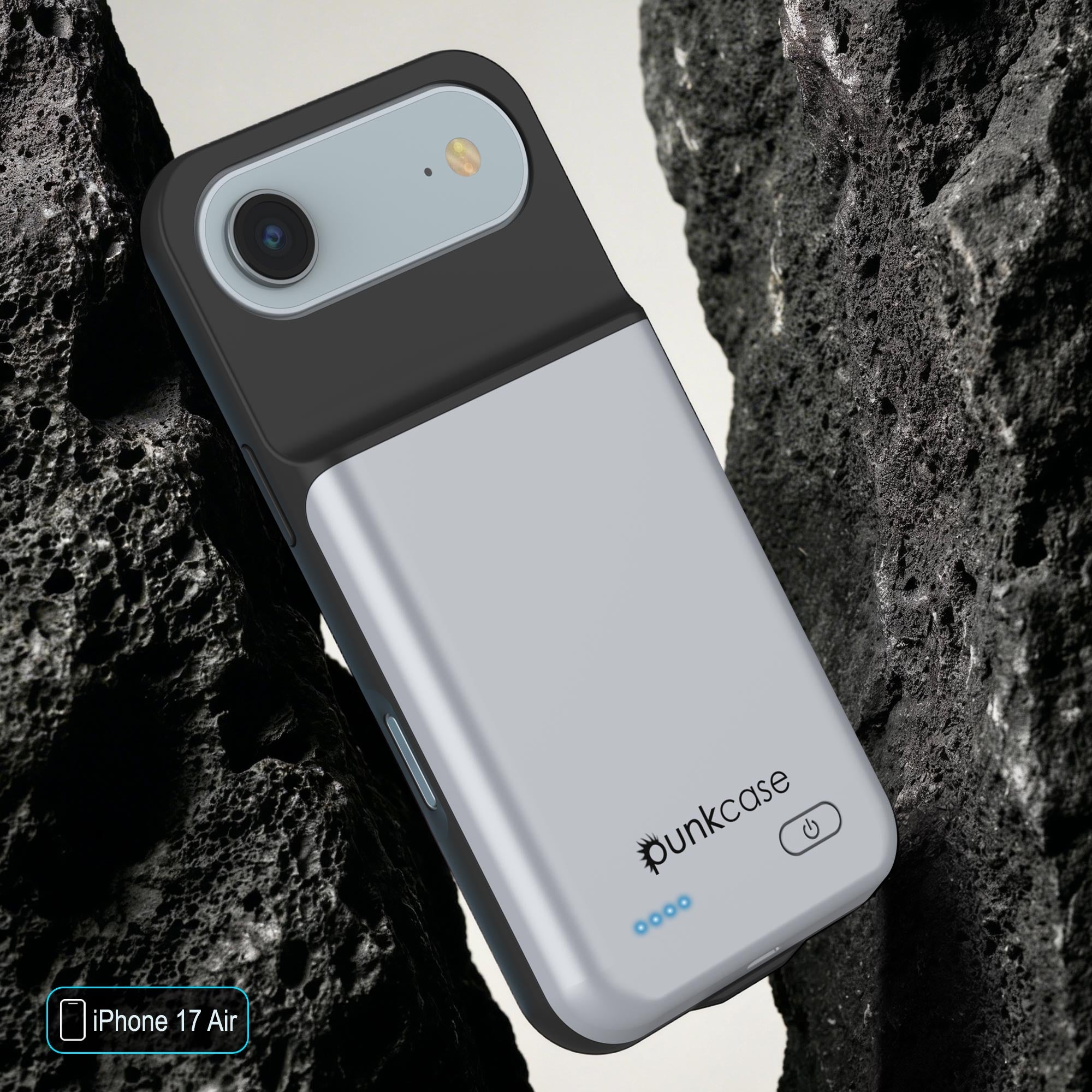 iPhone 17 Air Battery Case, PunkJuice 6000mah Fast Charging Case [White]