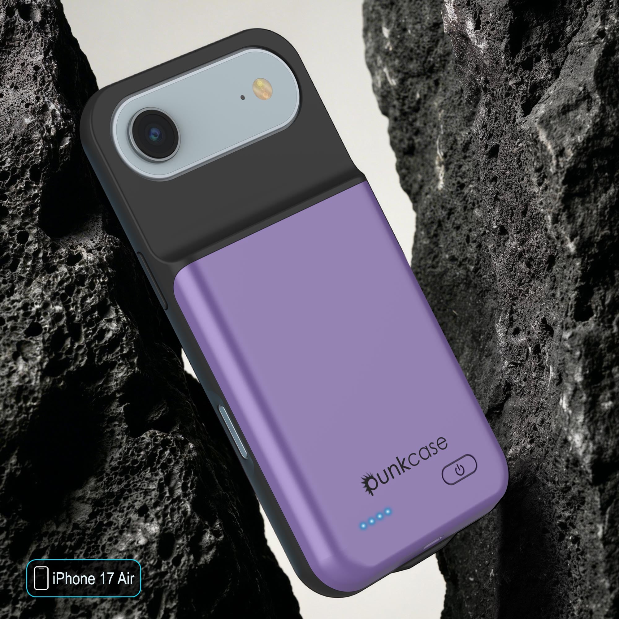 iPhone 17 Air Battery Case, PunkJuice 6000mah Fast Charging Case [Purple]