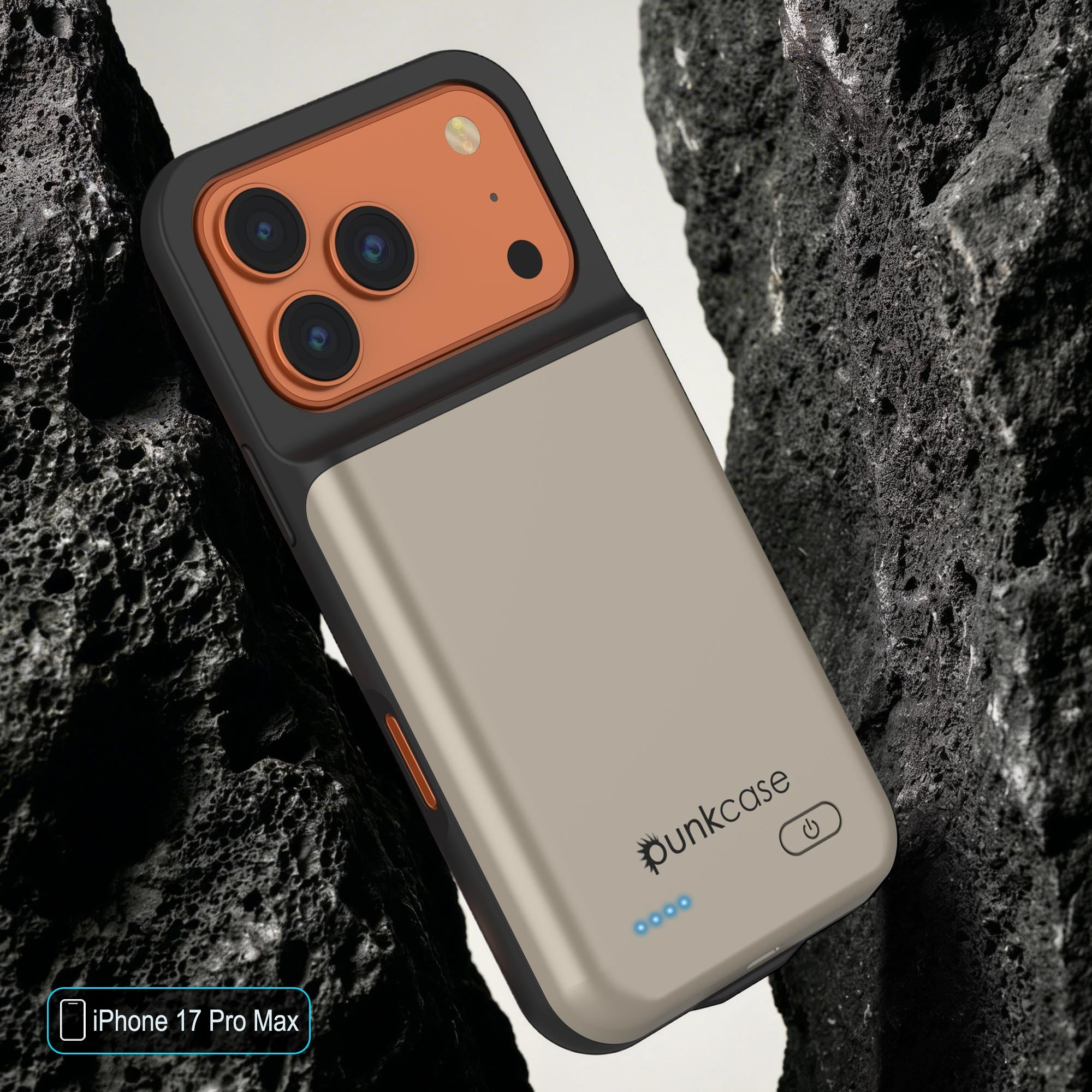 iPhone 17 Pro Max Battery Case, PunkJuice 6000mah Fast Charging Case [Gold]