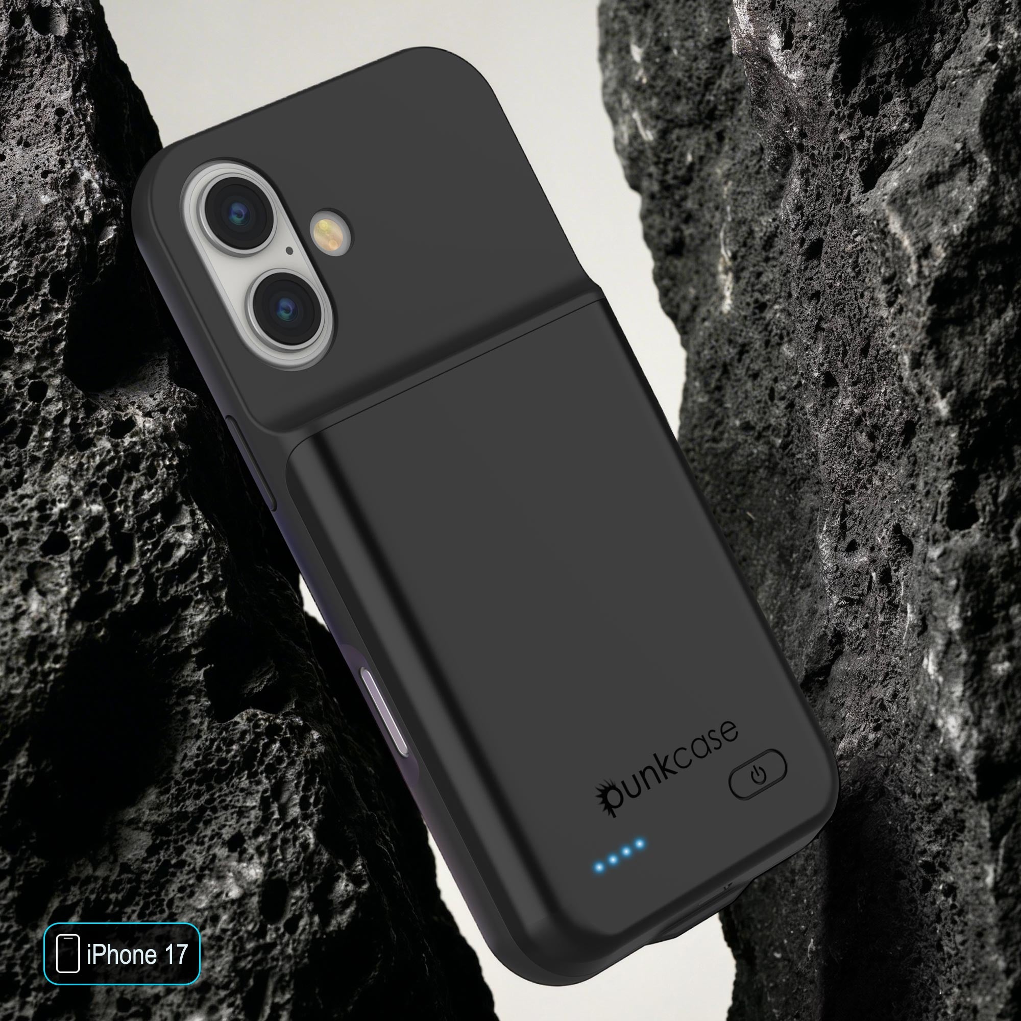 iPhone 17 Battery Case, PunkJuice 5000mAH Fast Charging Case [Black]