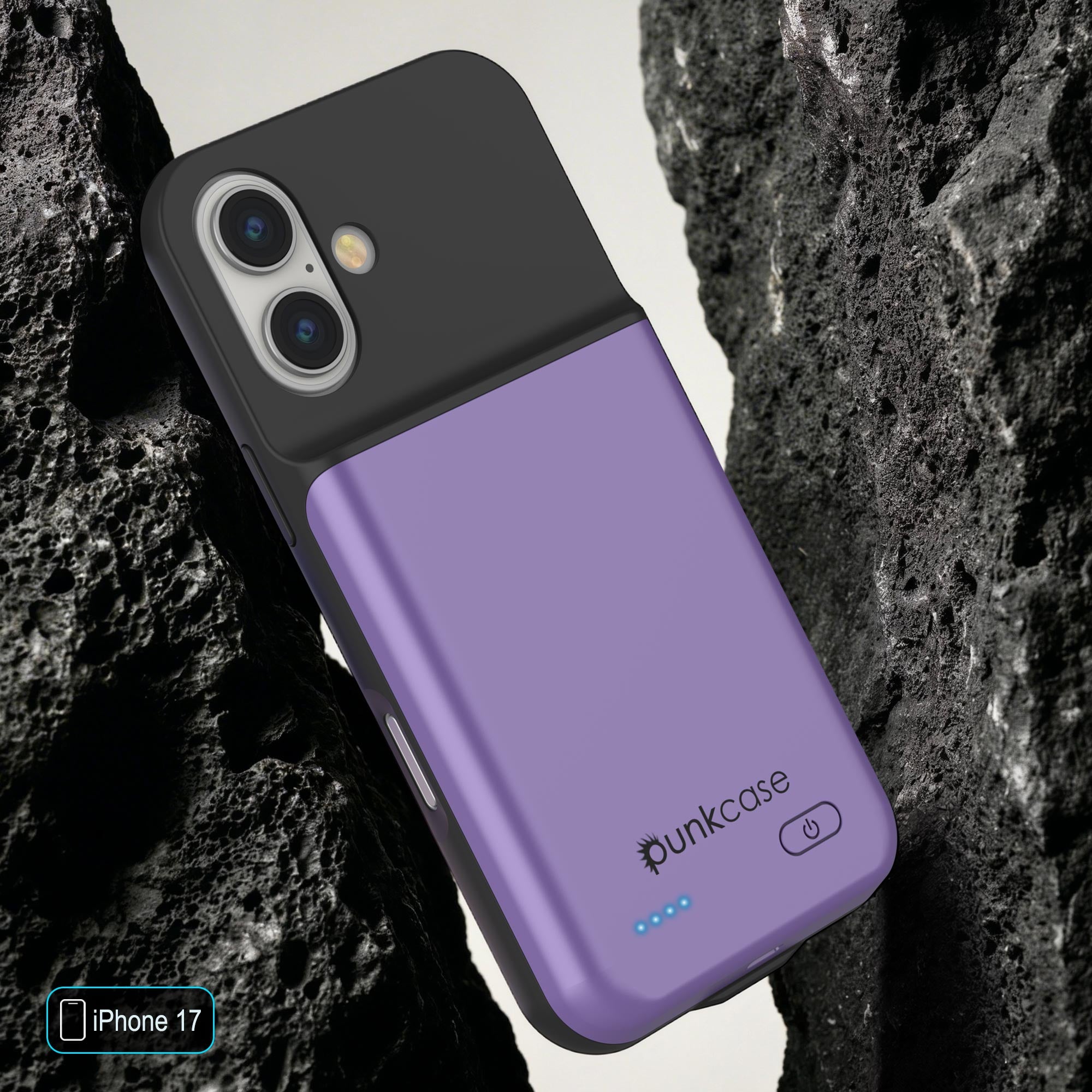 iPhone 17 Battery Case, PunkJuice 5000mAH Fast Charging Case [Purple]