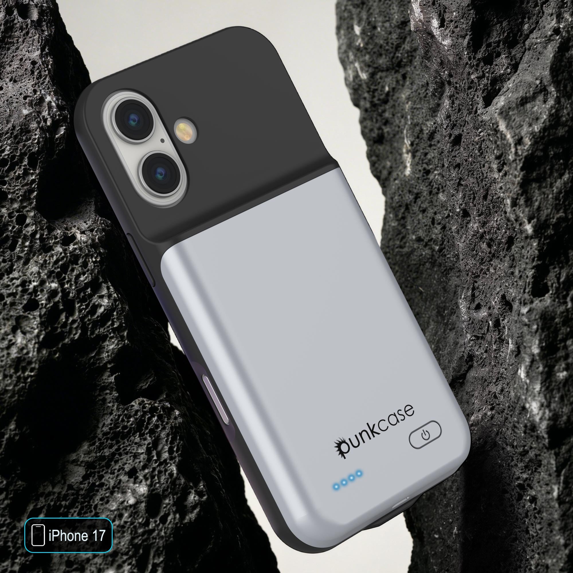 iPhone 17 Battery Case, PunkJuice 5000mAH Fast Charging Case [White]