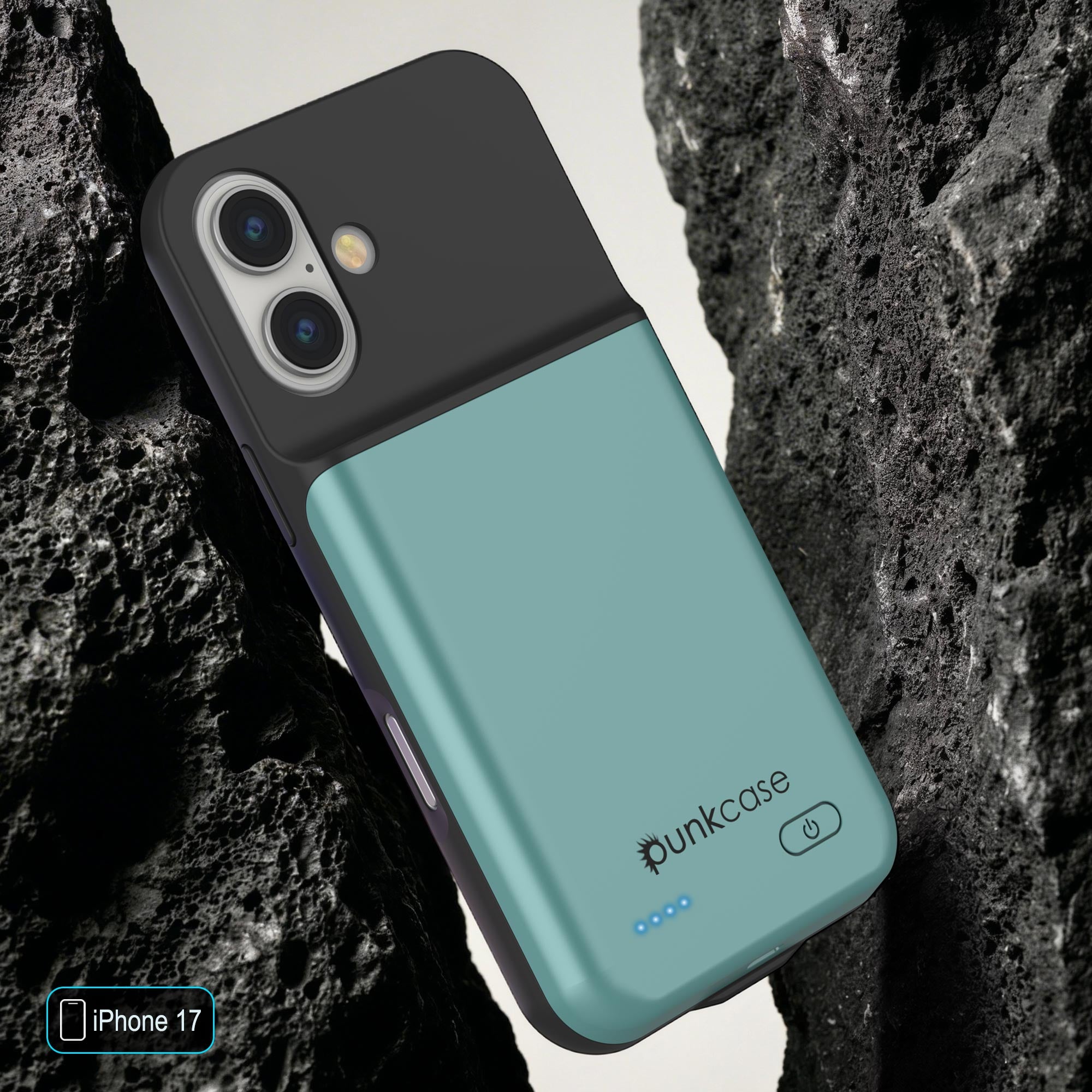 iPhone 17 Battery Case, PunkJuice 5000mAH Fast Charging Case [Teal]