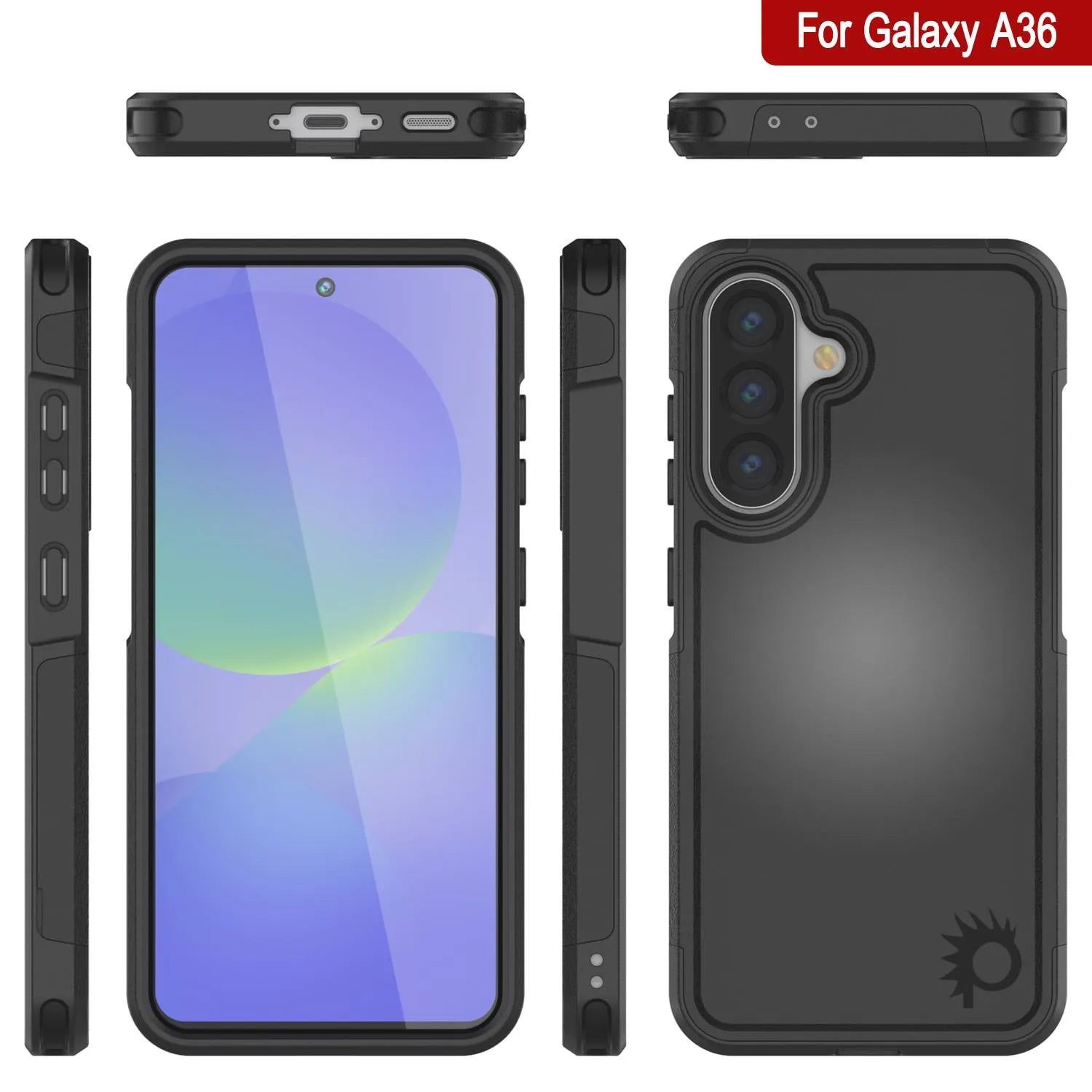 PunkCase Galaxy A36 Case, [Spartan 2.0 Series] Clear Rugged Heavy Duty Cover [Black]