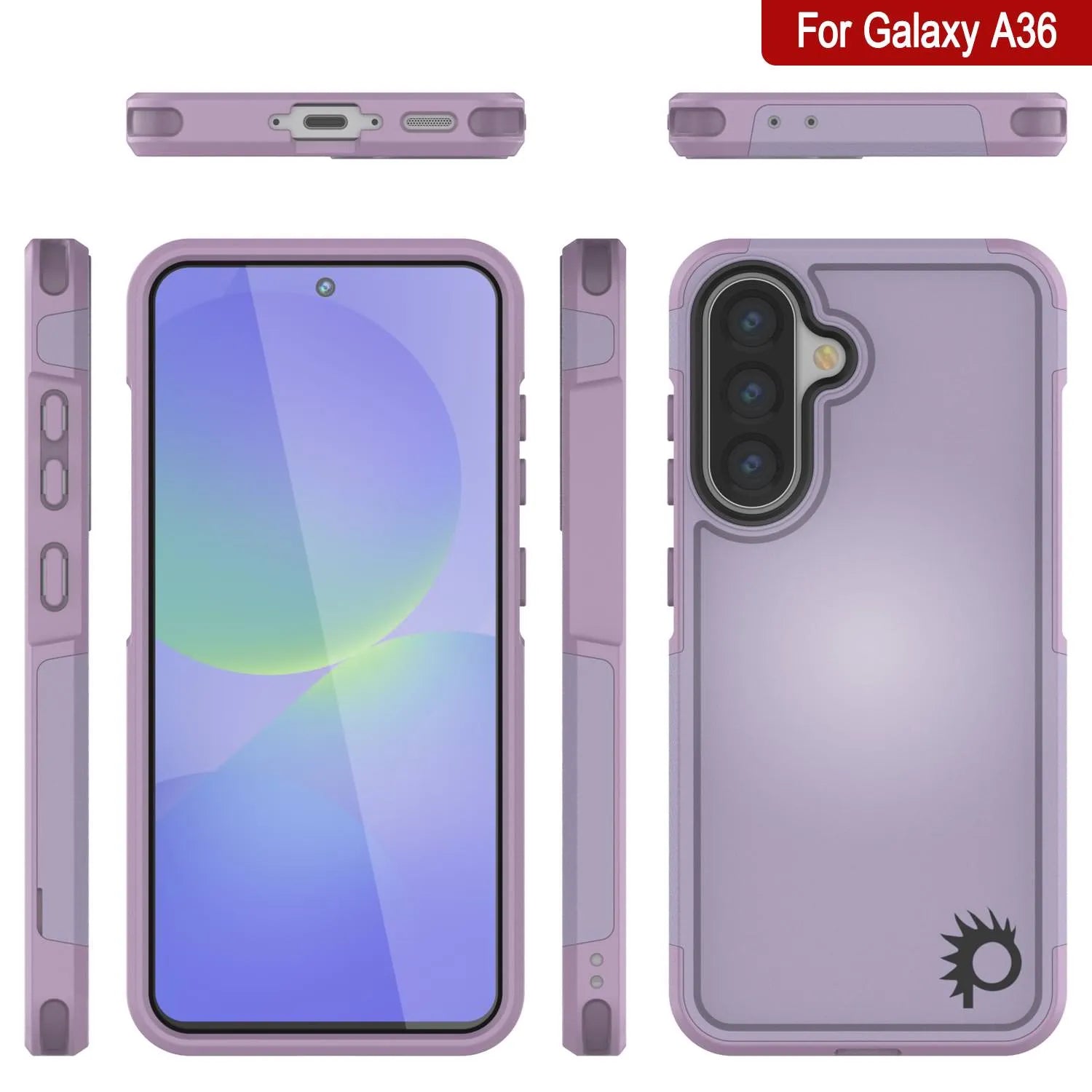 PunkCase Galaxy A36 Case, [Spartan 2.0 Series] Clear Rugged Heavy Duty Cover [Lilac]