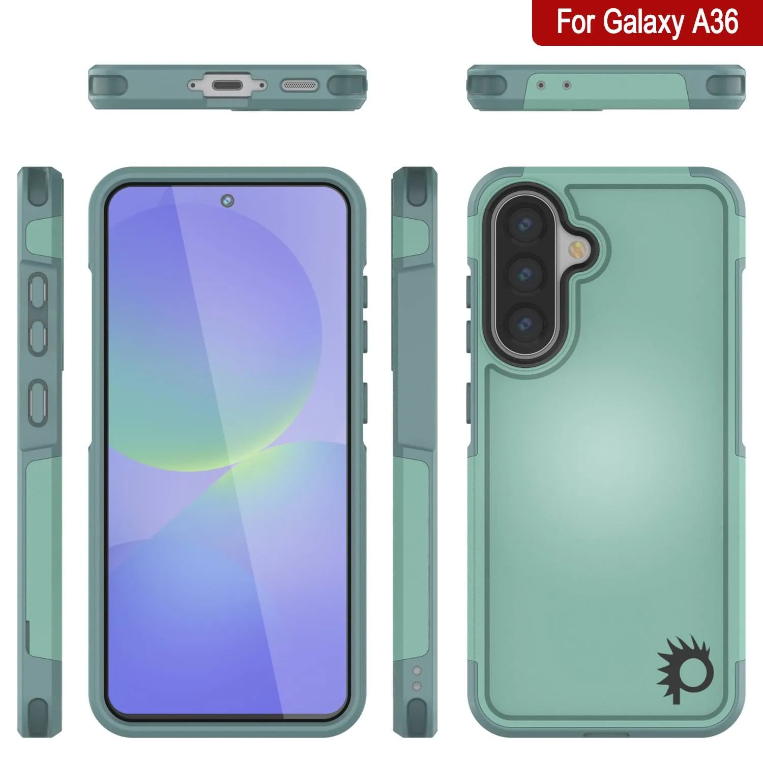 PunkCase Galaxy A36 Case, [Spartan 2.0 Series] Clear Rugged Heavy Duty Cover [Teal]